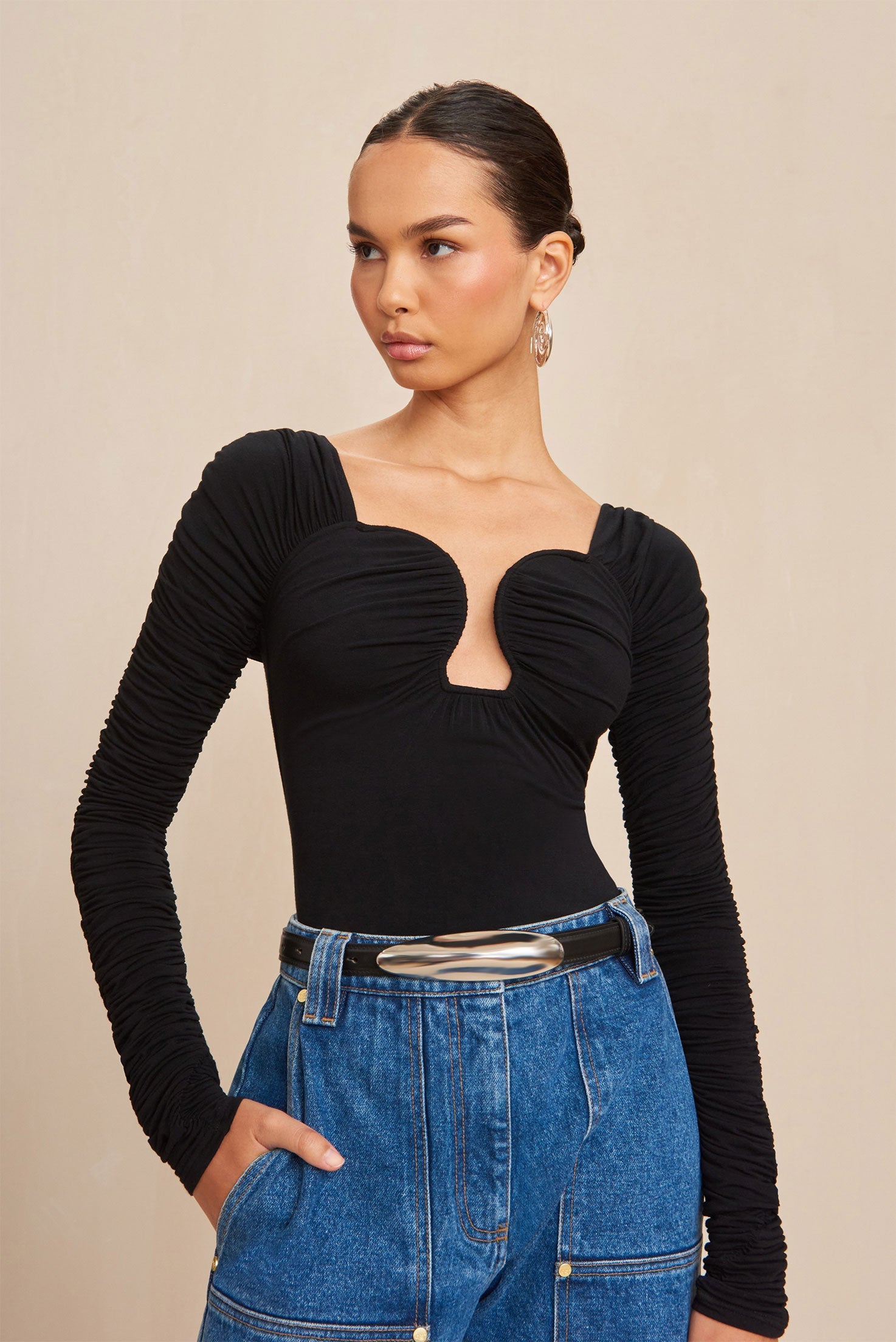 FIORE BELT - BLACK SILVER