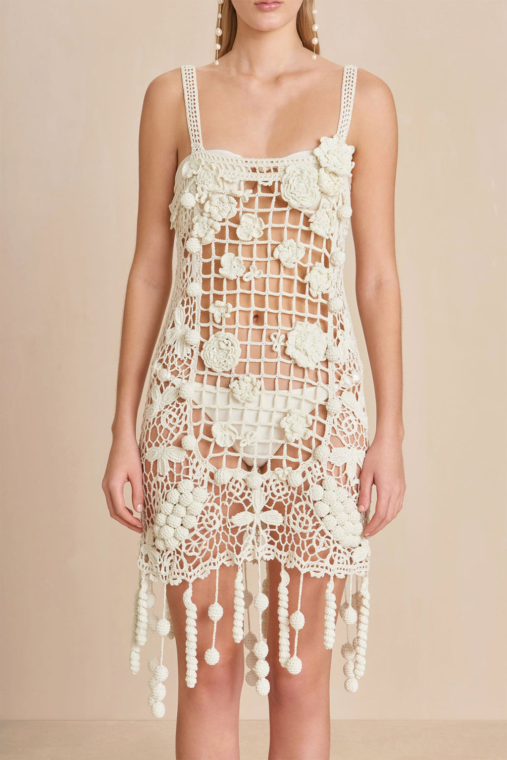 ELAINA CROCHET DRESS - OFF WHITE