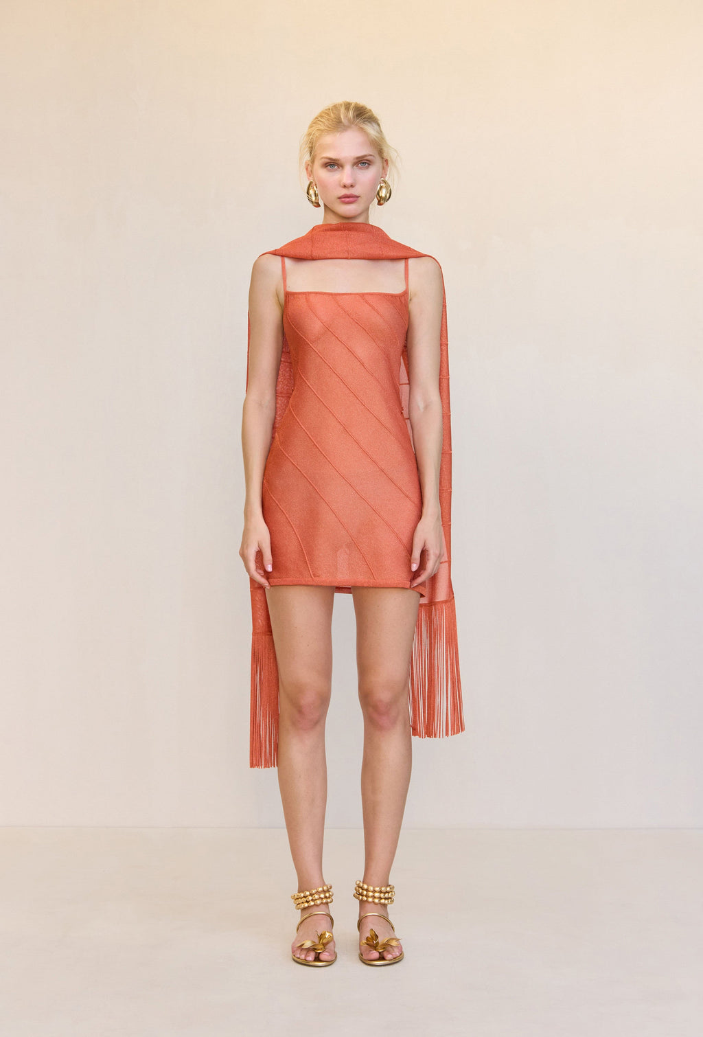 ETHAN KNIT DRESS - PERSIMMON