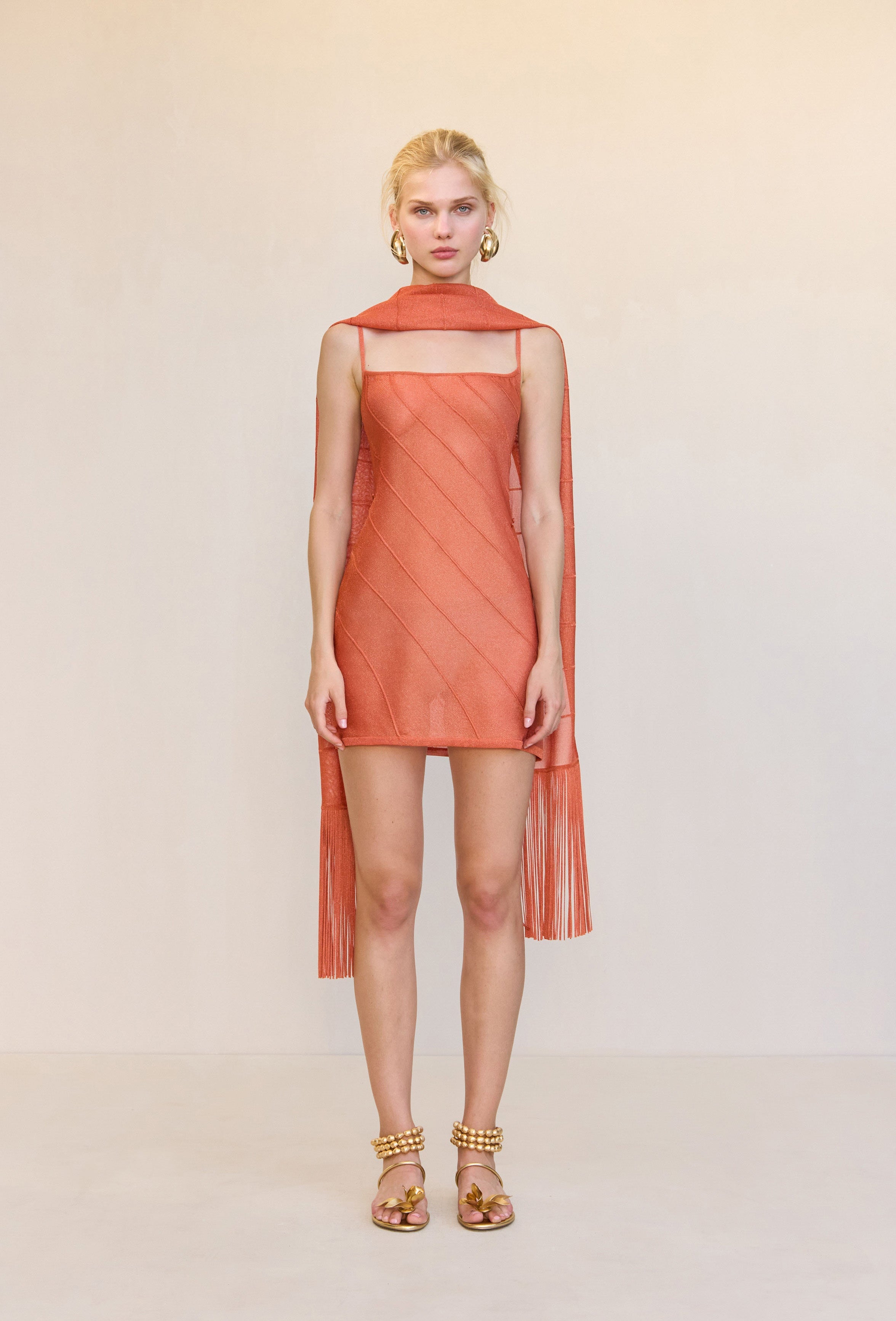 ETHAN KNIT DRESS - PERSIMMON