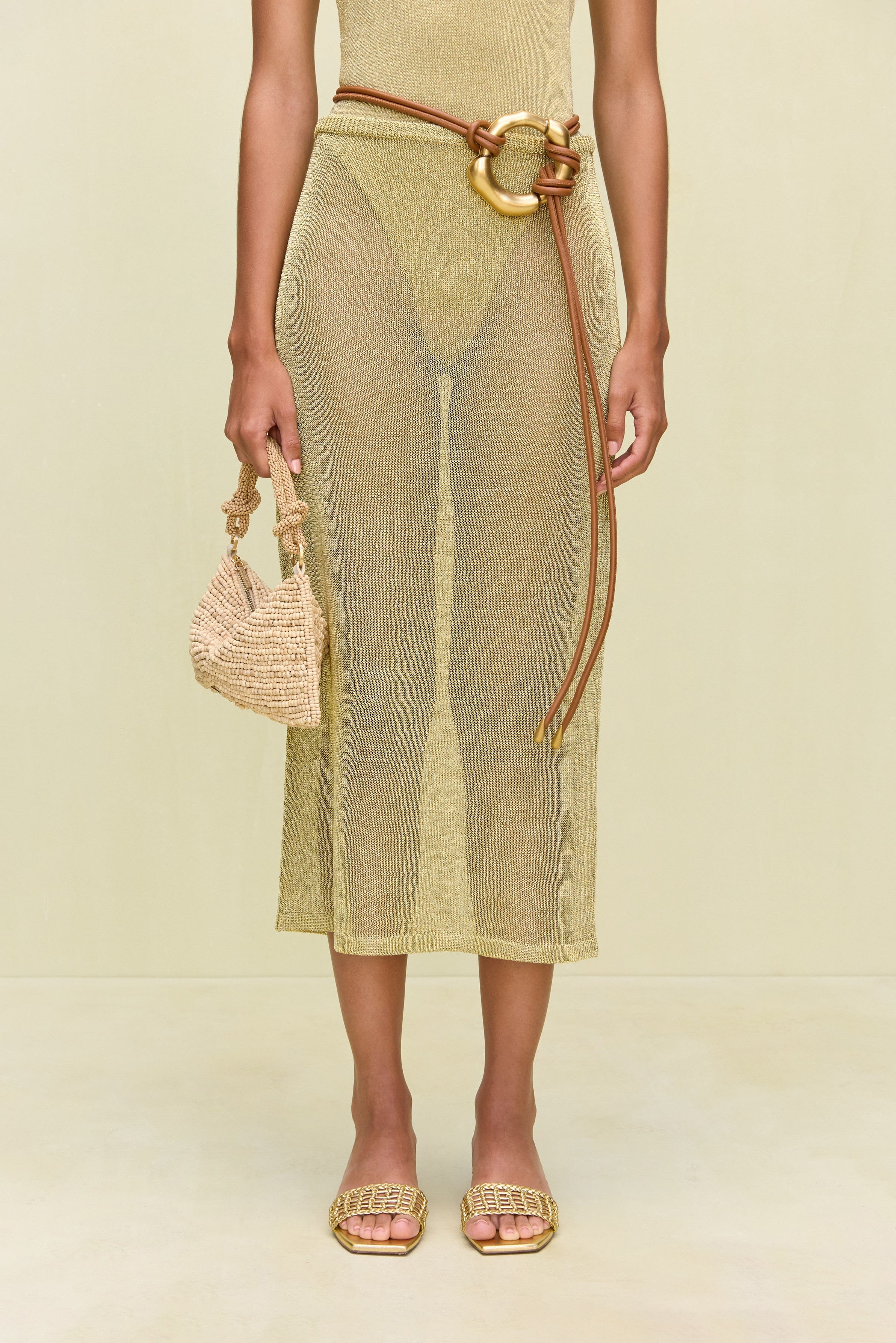 ANURA KNIT SKIRT - GOLD