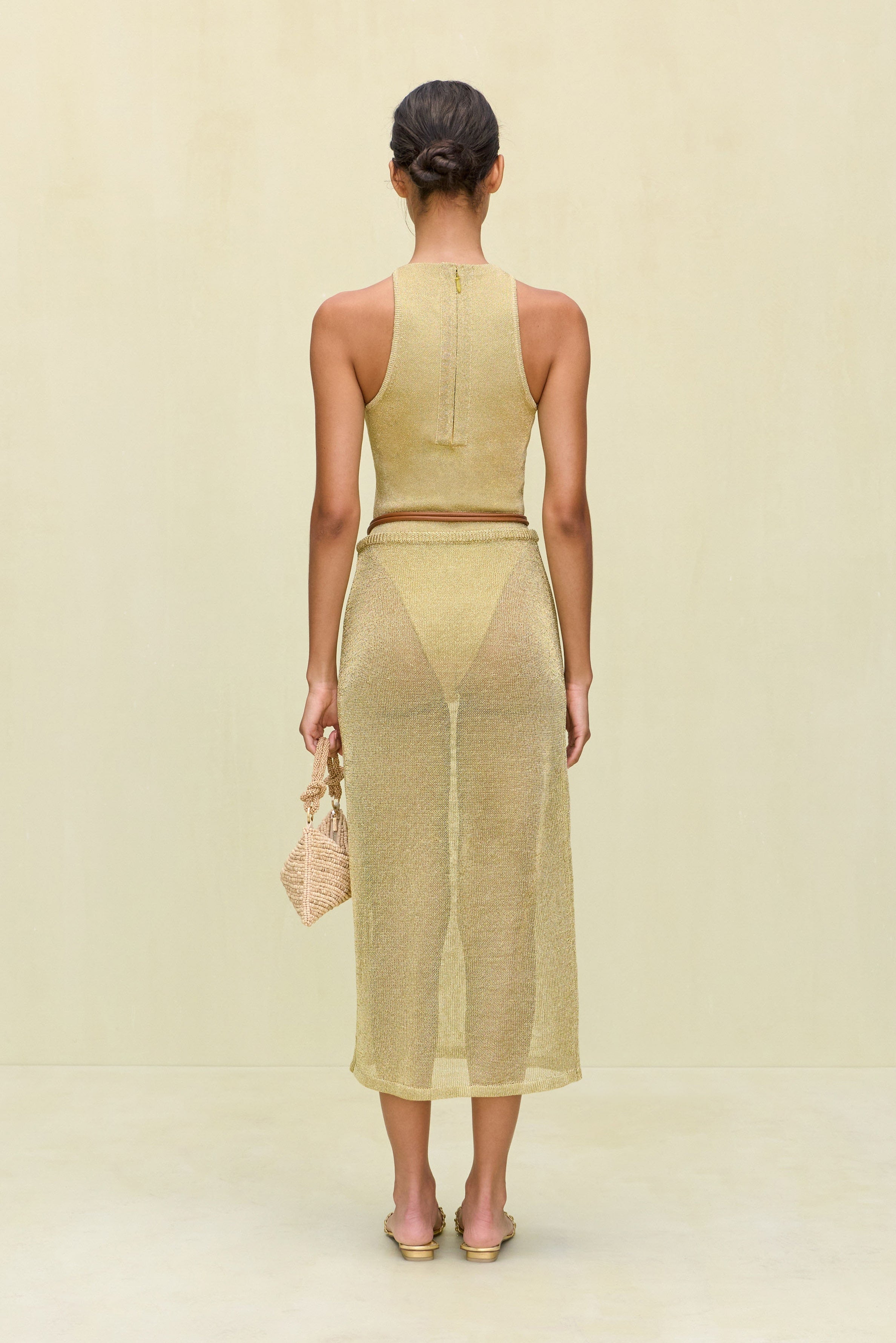 ANURA KNIT SKIRT - GOLD