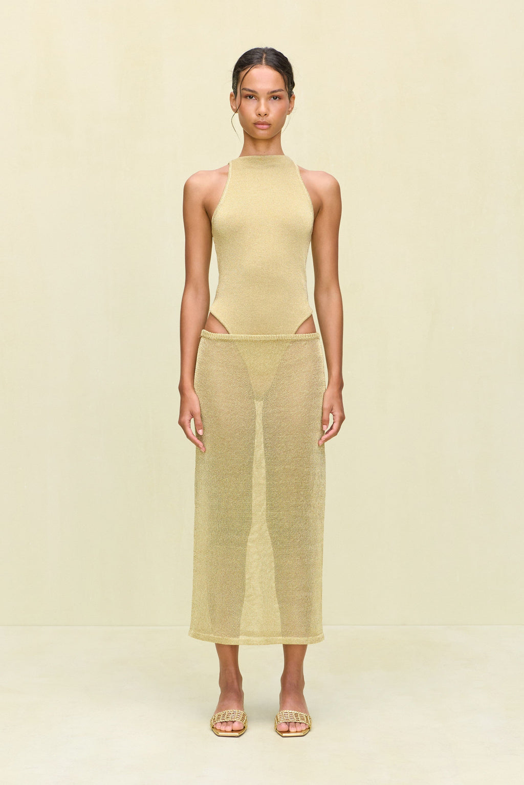CASSIUS KNIT BODYSUIT - GOLD