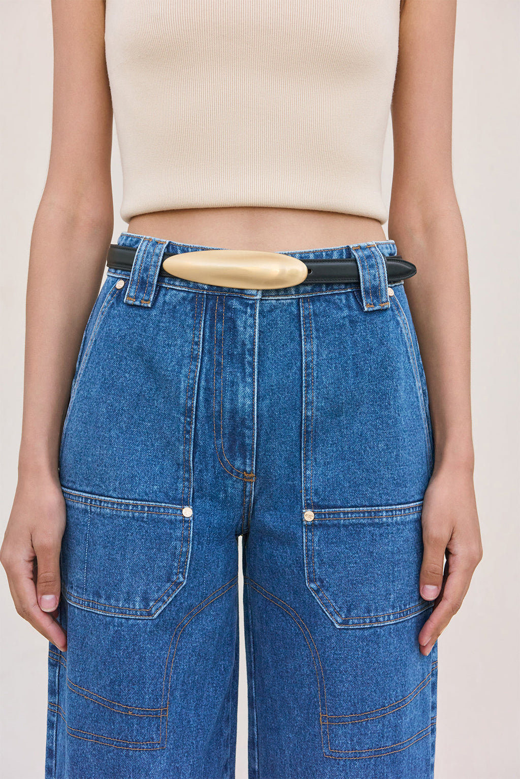 FIORE BELT - BLACK GOLD