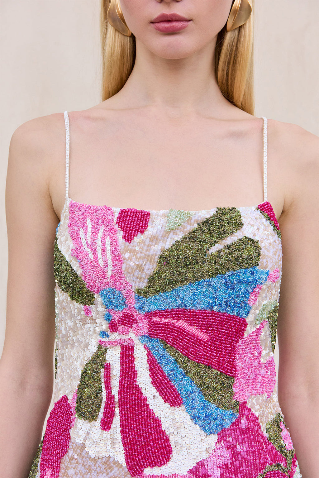 BEBE DRESS - FLORAL ROSETTE