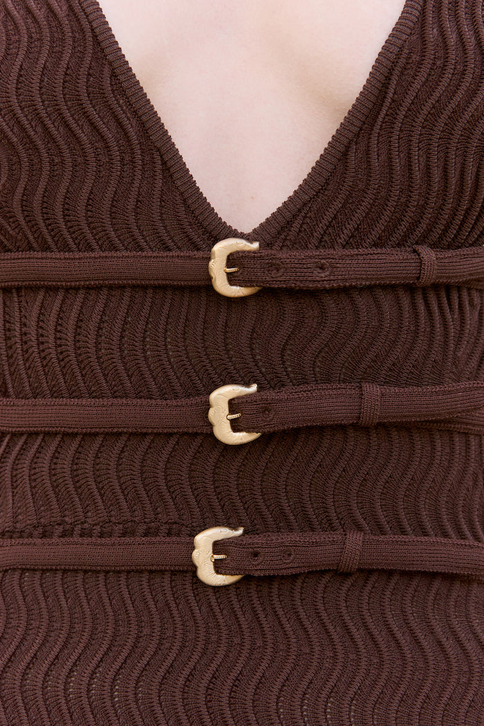 EVALEIGH KNIT DRESS - JAVA