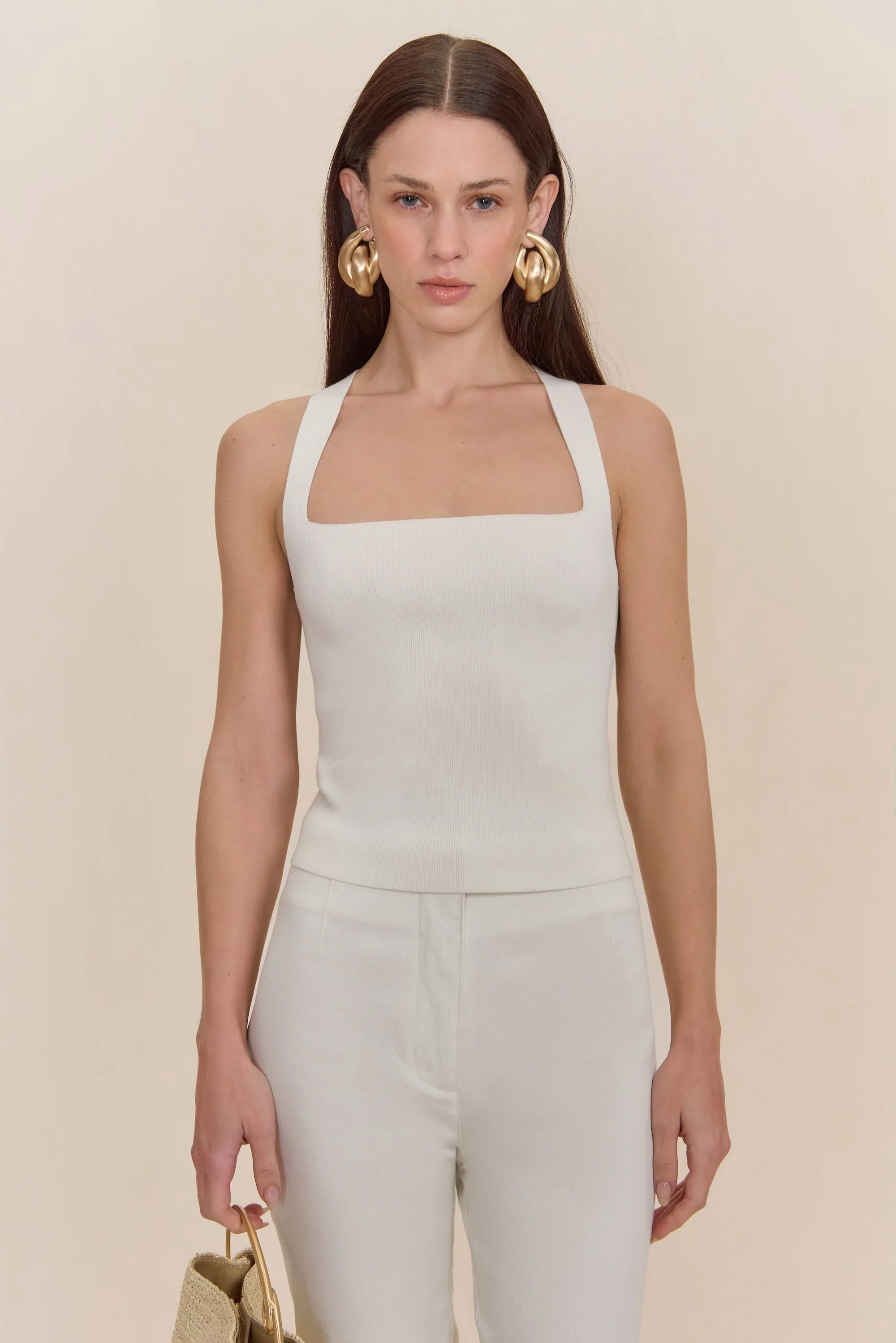 CRAWFORD KNIT TOP - OFF WHITE