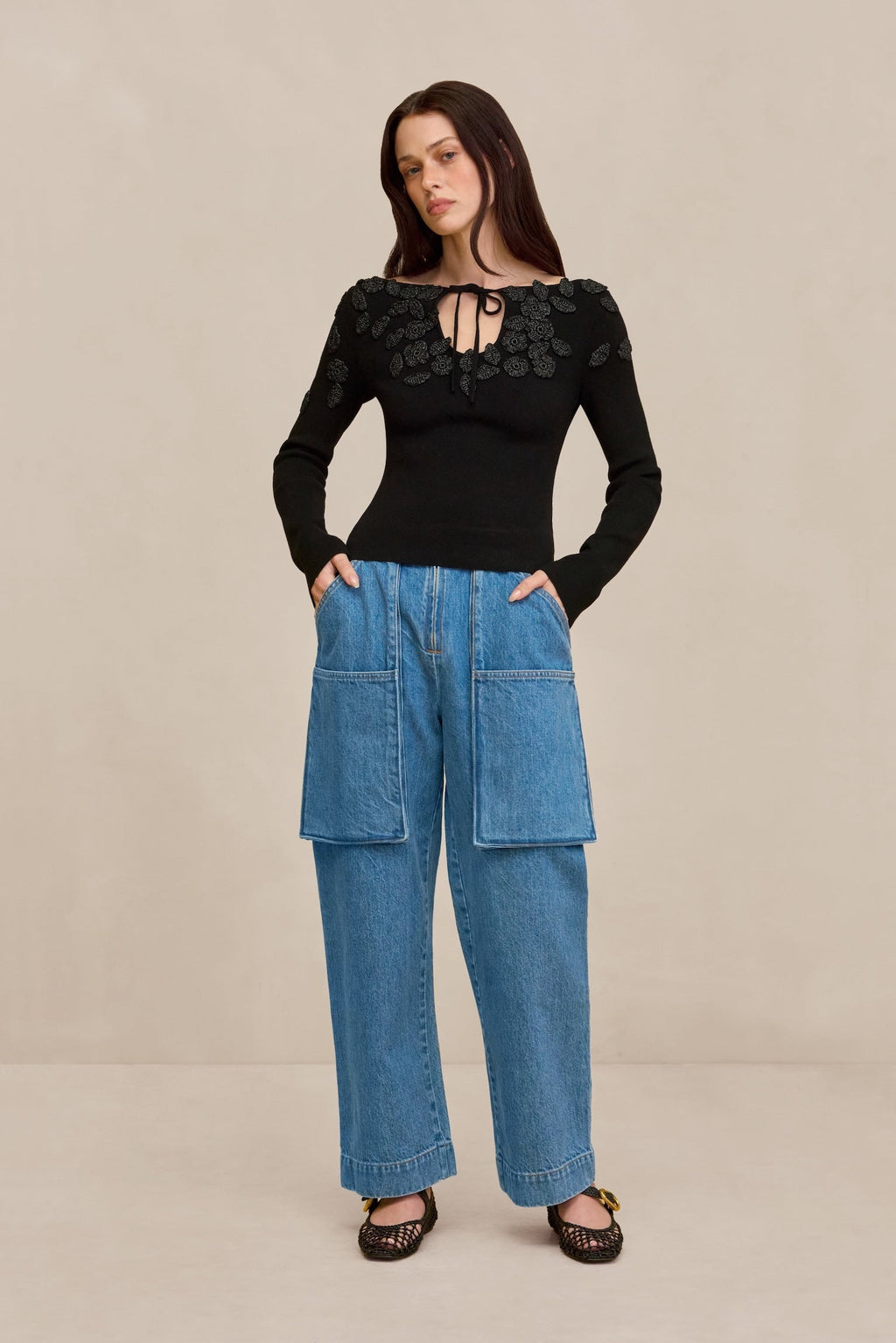 LIVIE KNIT TOP - BLACK