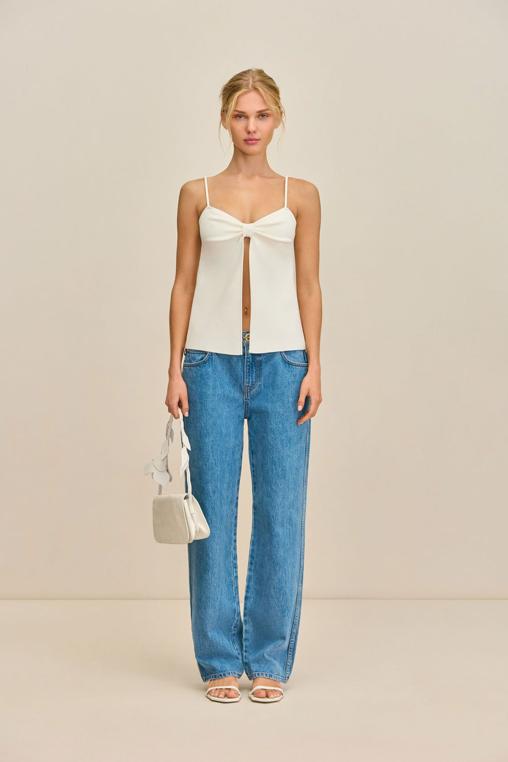 LENNON KNIT TOP - OFF WHITE