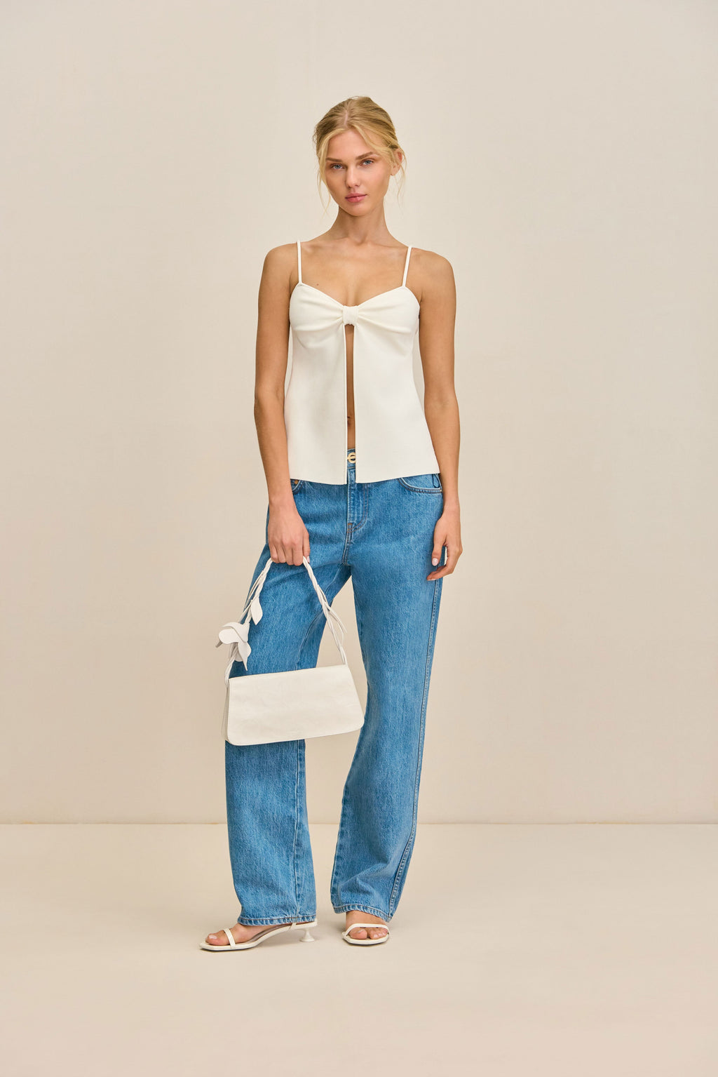 LENNON KNIT TOP - OFF WHITE