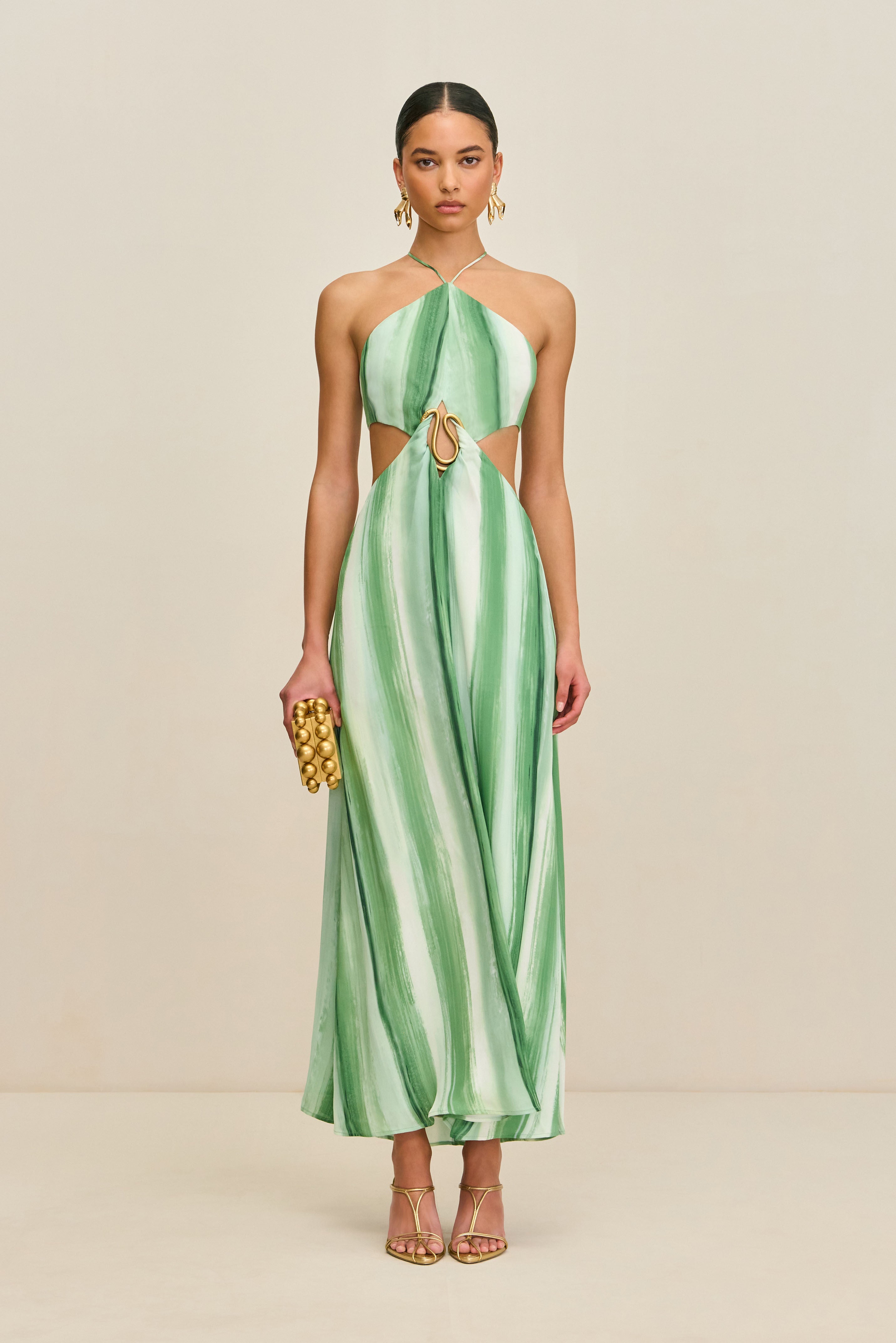 ESMERALDA DRESS - CALLA LILY PAINTED STRIPE