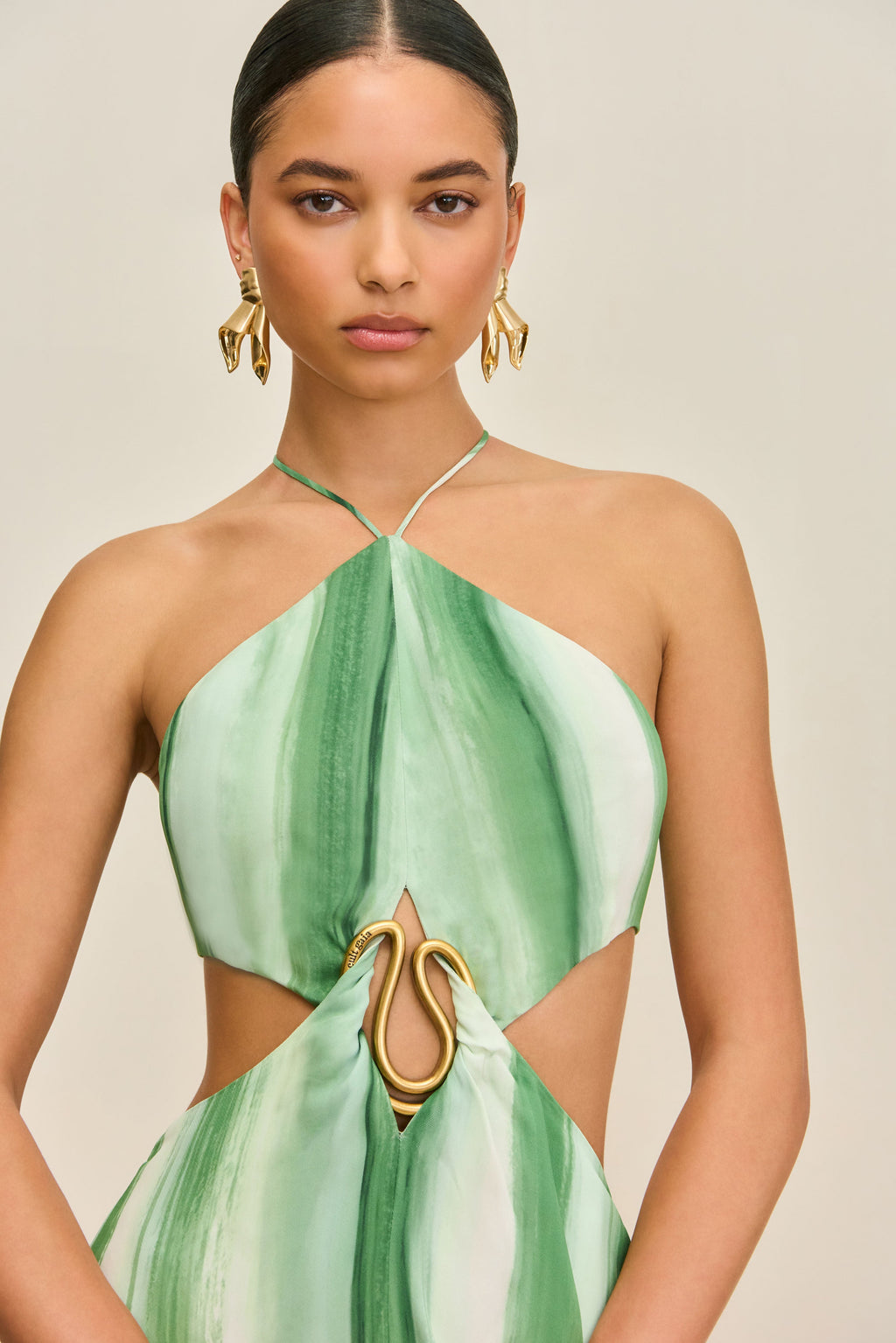 ESMERALDA DRESS - CALLA LILY PAINTED STRIPE