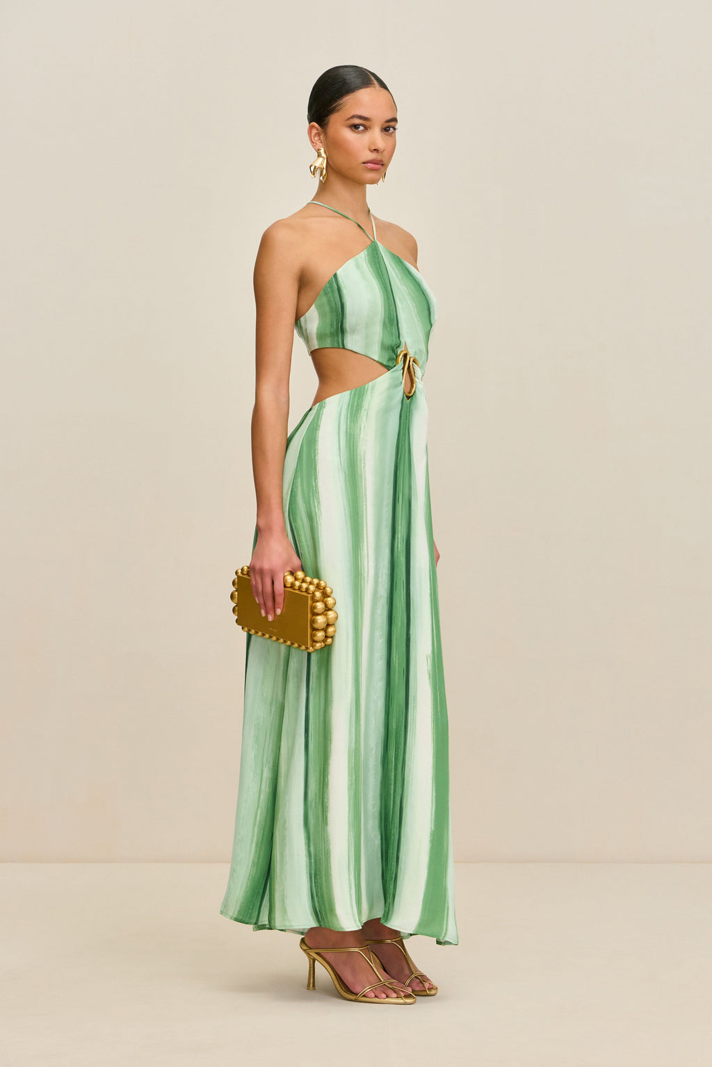 ESMERALDA DRESS - CALLA LILY PAINTED STRIPE