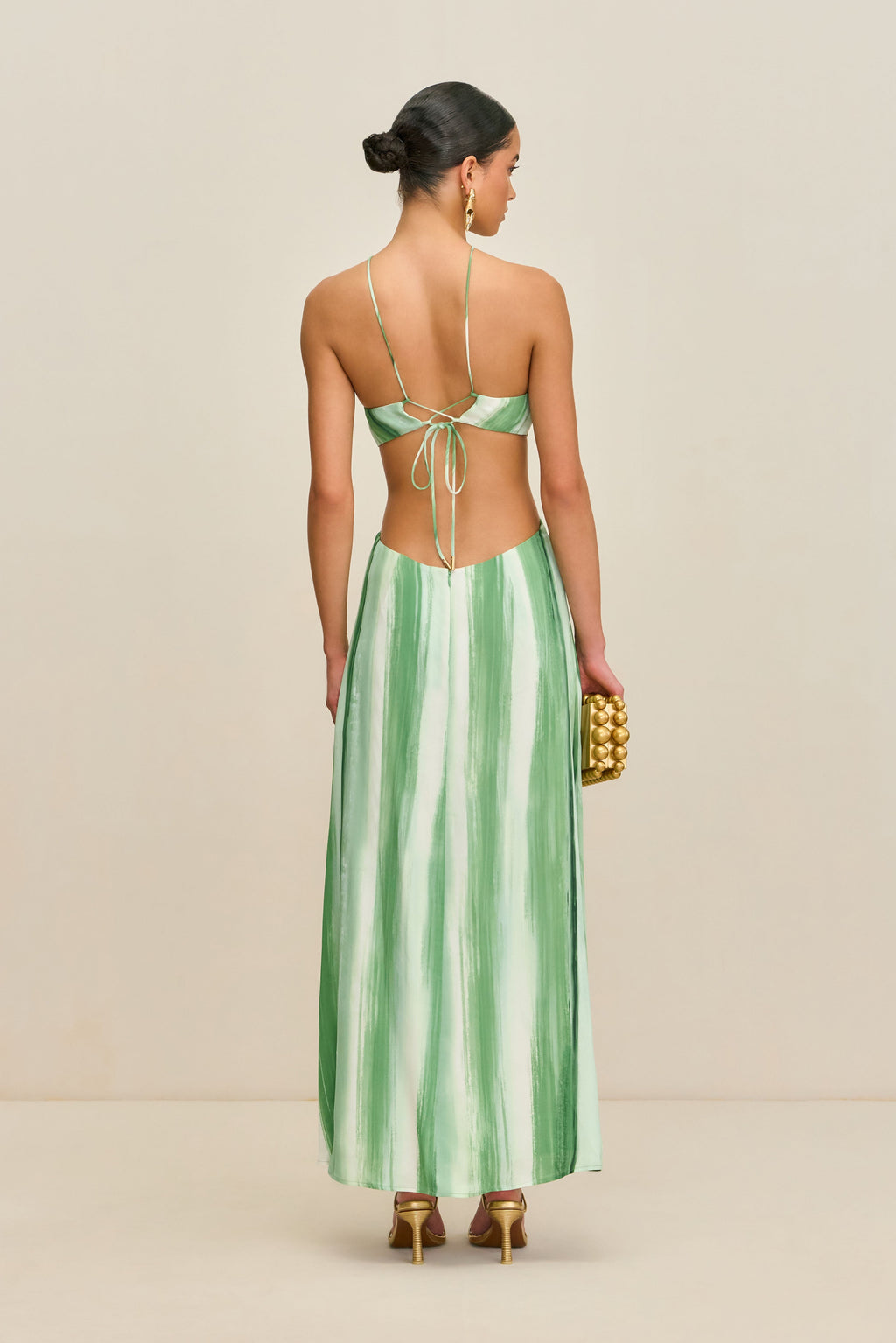 ESMERALDA DRESS - CALLA LILY PAINTED STRIPE