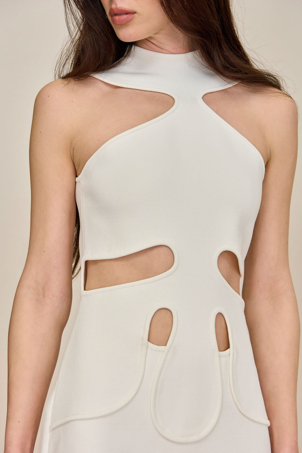 LILLIE KNIT DRESS - OFF WHITE