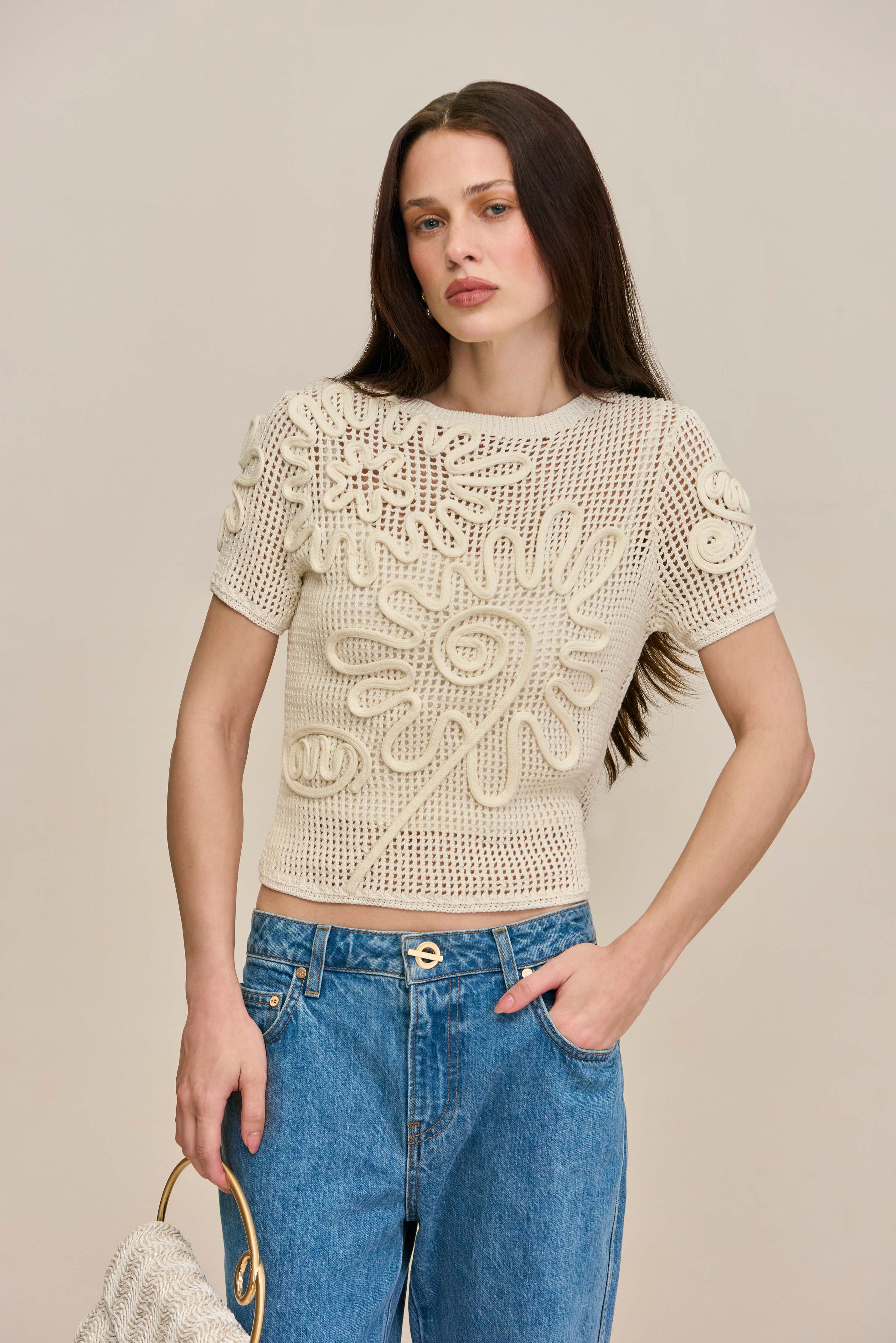 ILEANA KNIT TOP - OFF WHITE