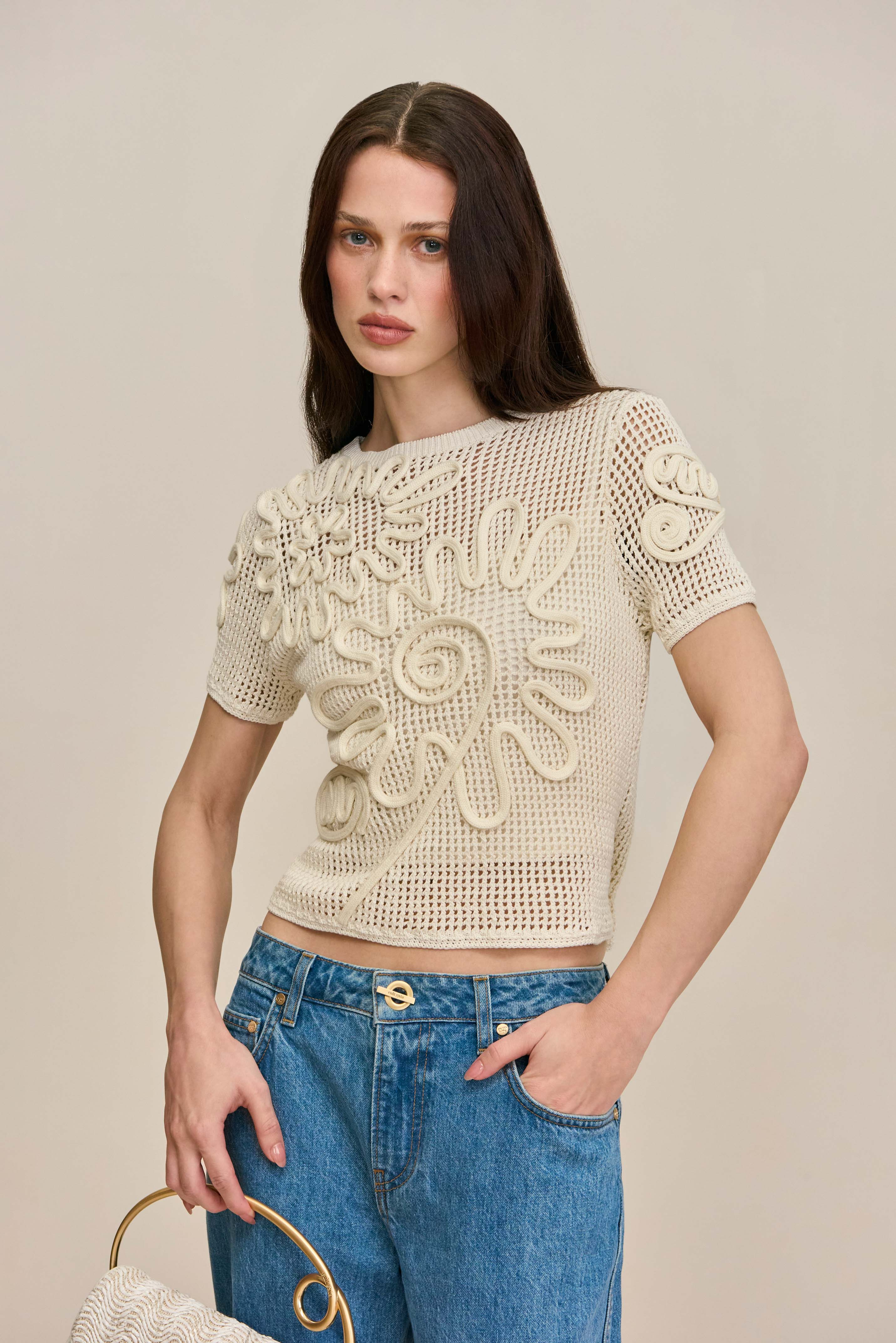 ILEANA KNIT TOP - OFF WHITE