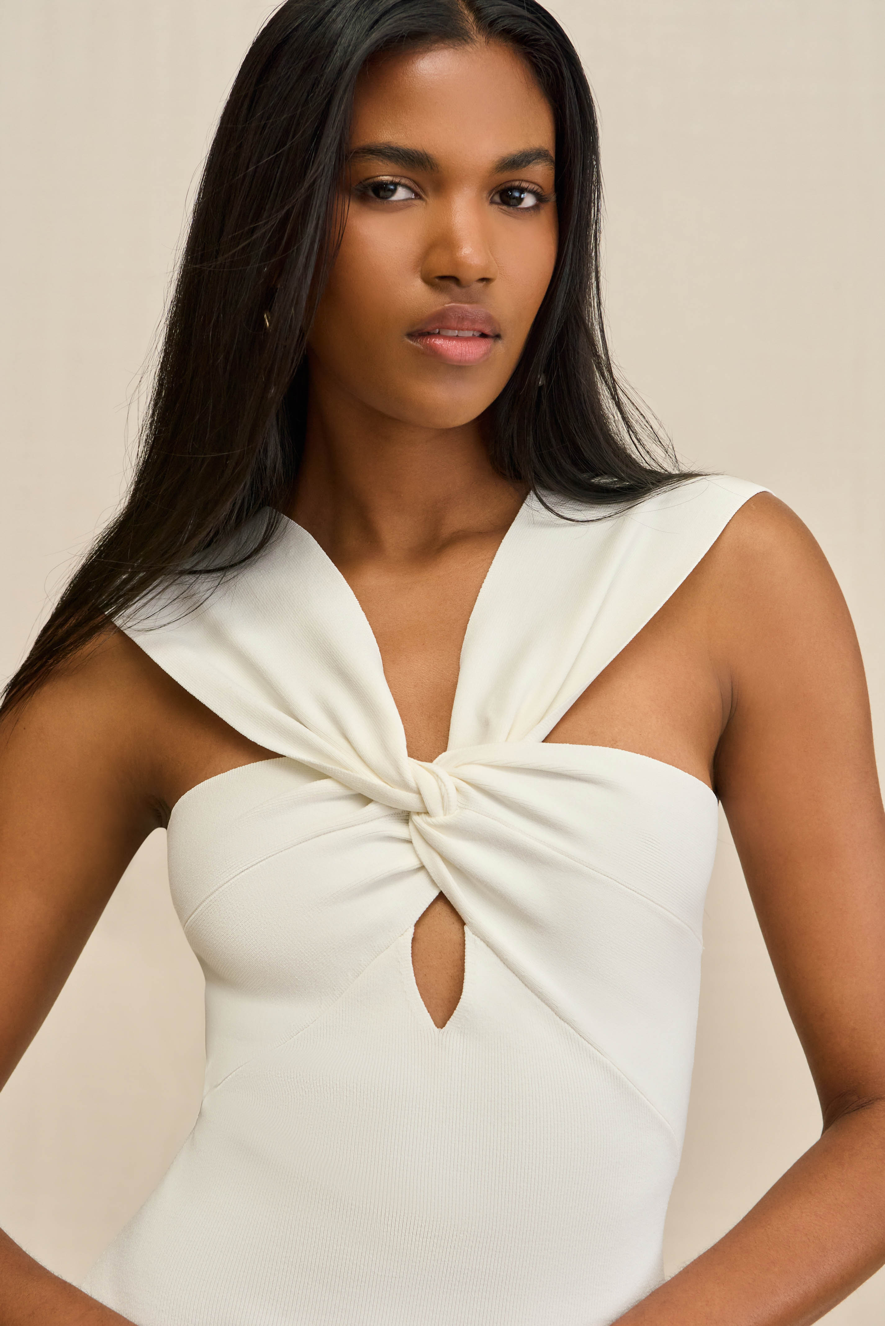 DAWNETTE KNIT DRESS - OFF WHITE