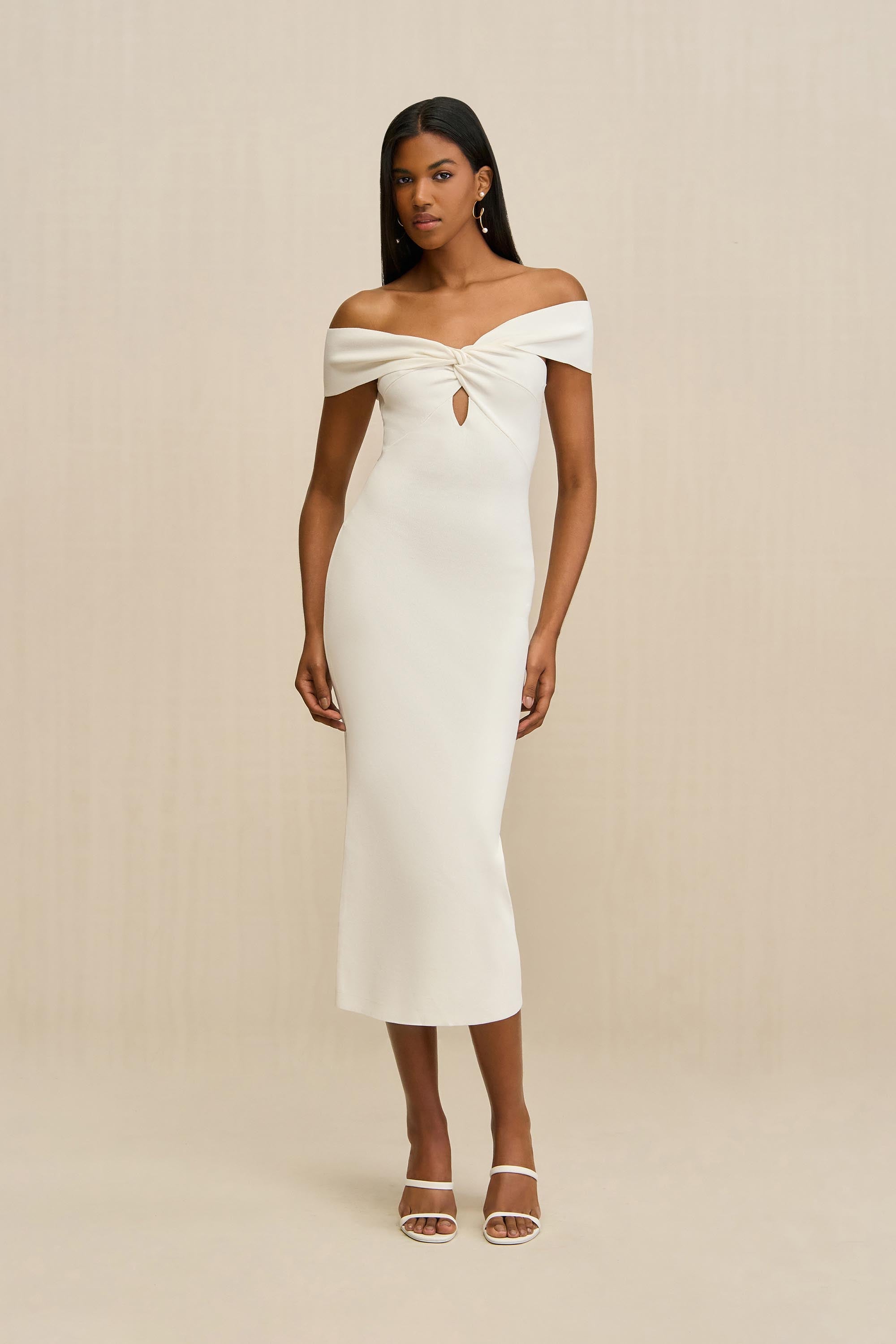 DAWNETTE KNIT DRESS - OFF WHITE