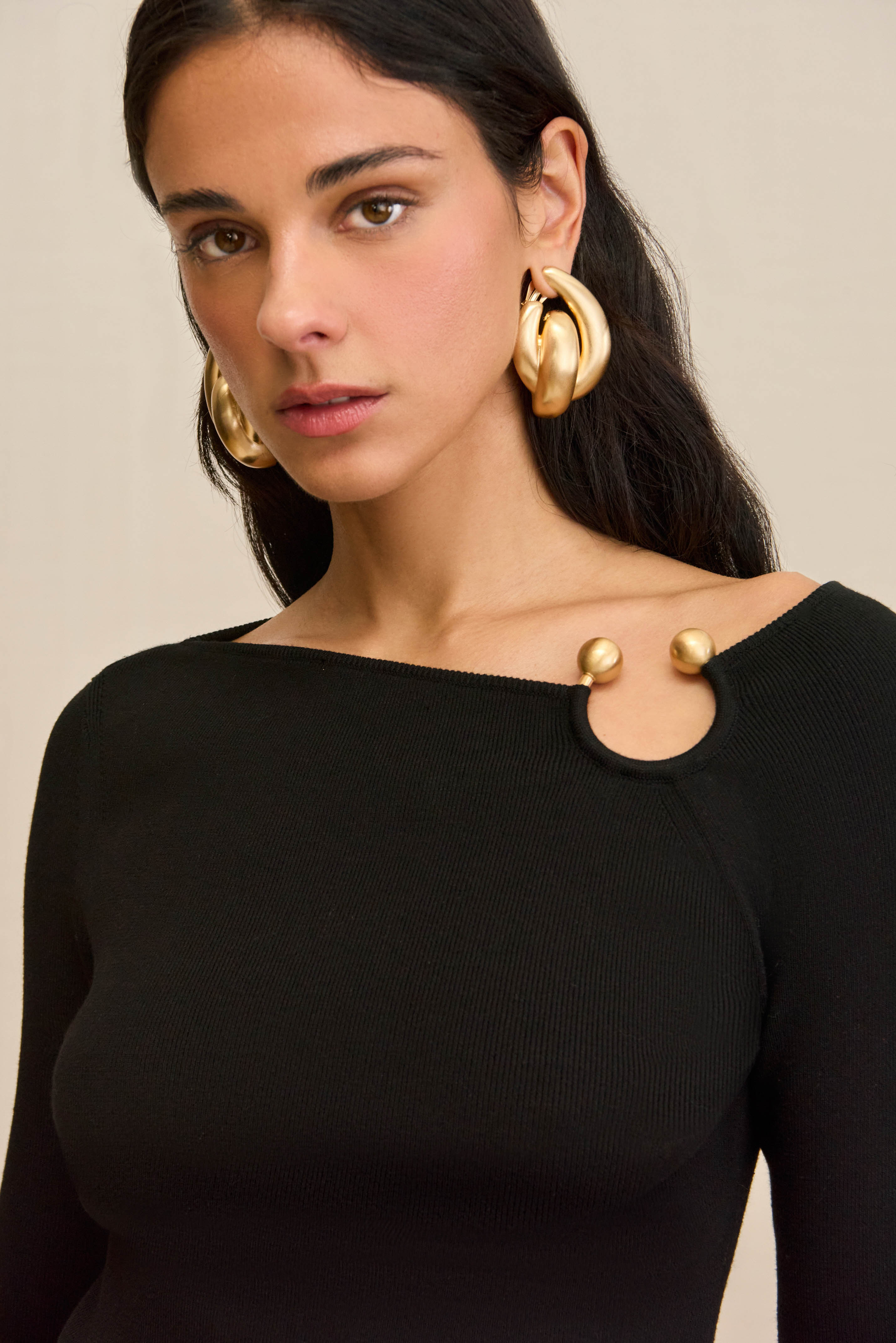 IRIS KNIT TOP - BLACK