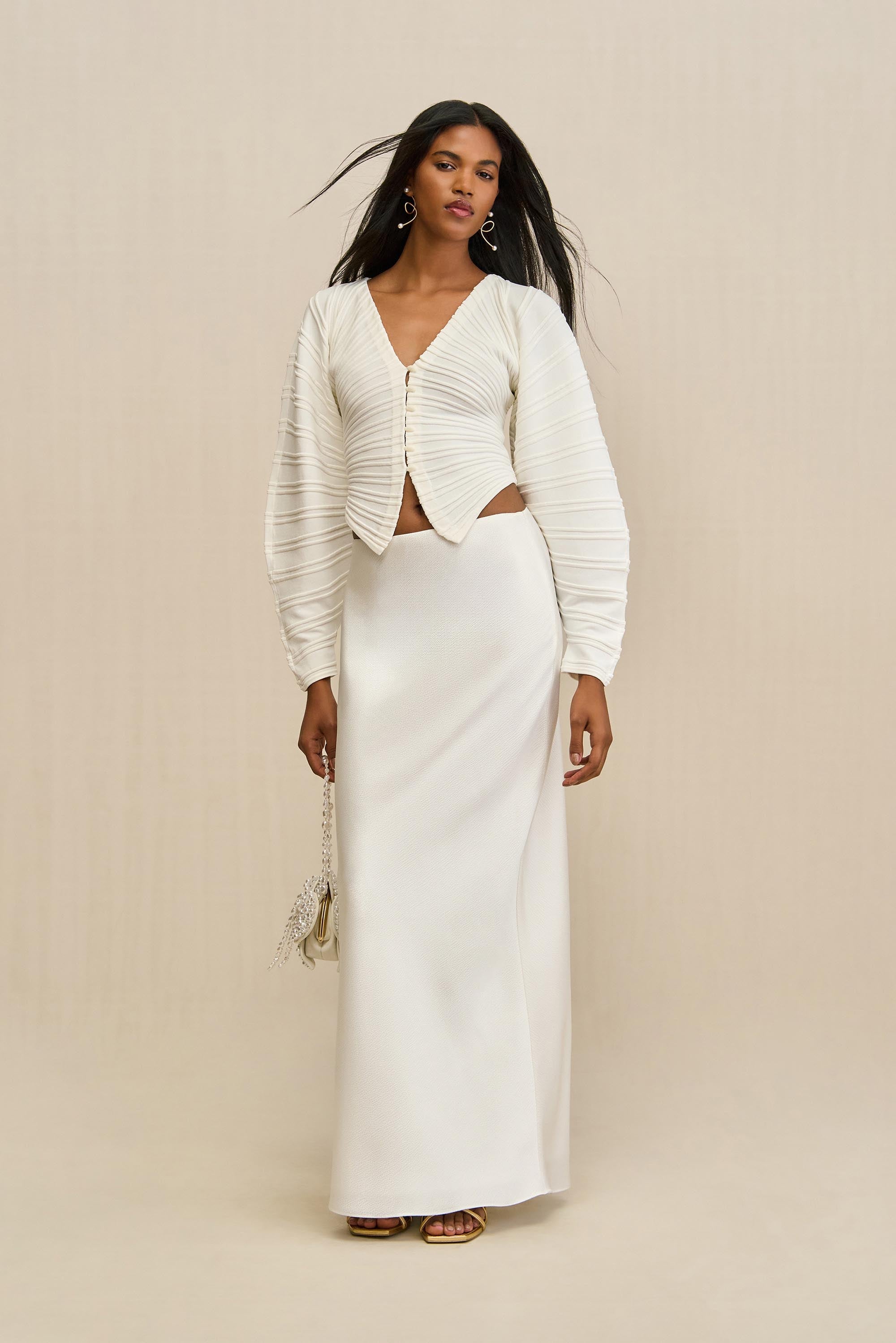 BLAIR KNIT CARDIGAN - OFF WHITE