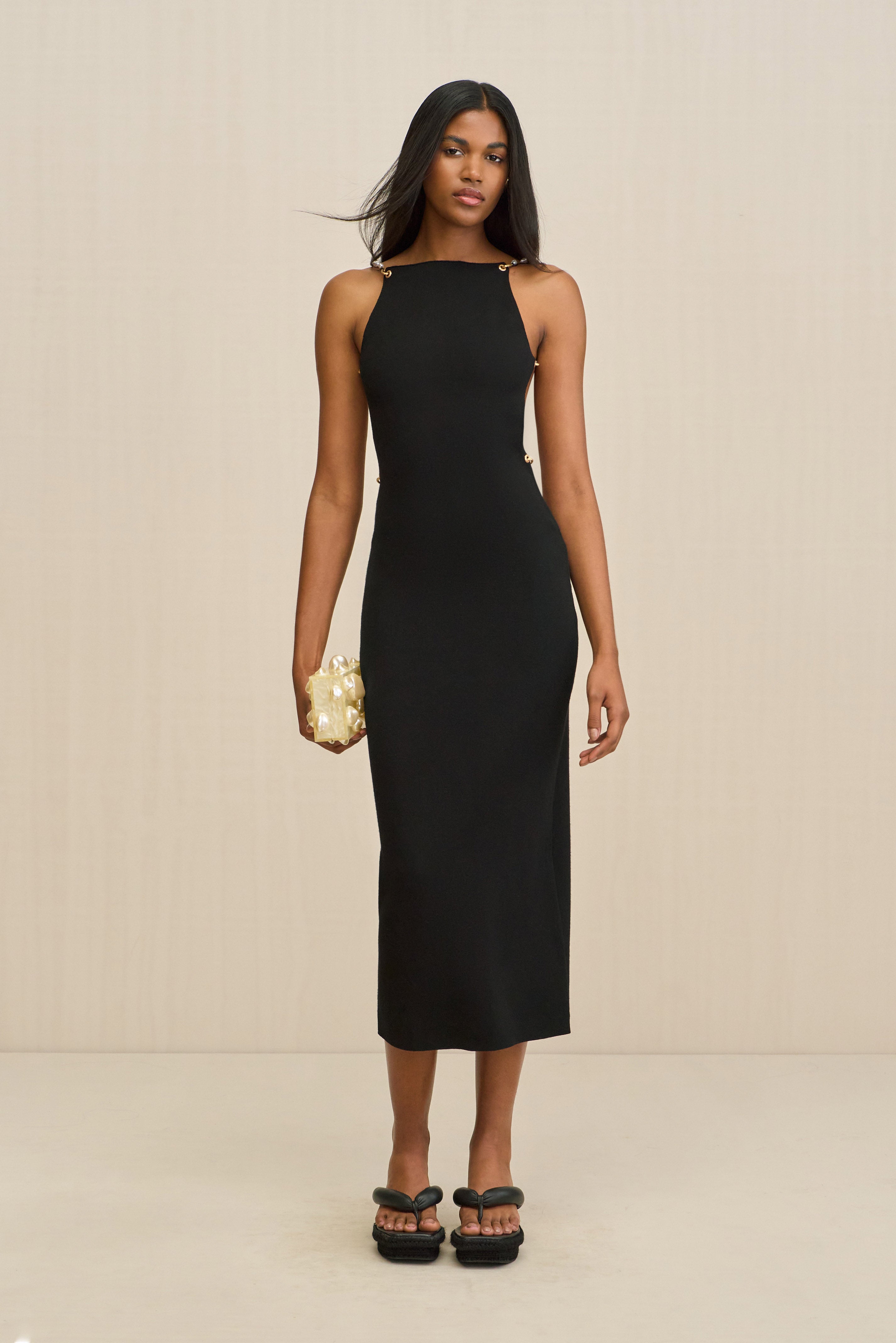 CASSI KNIT DRESS - BLACK