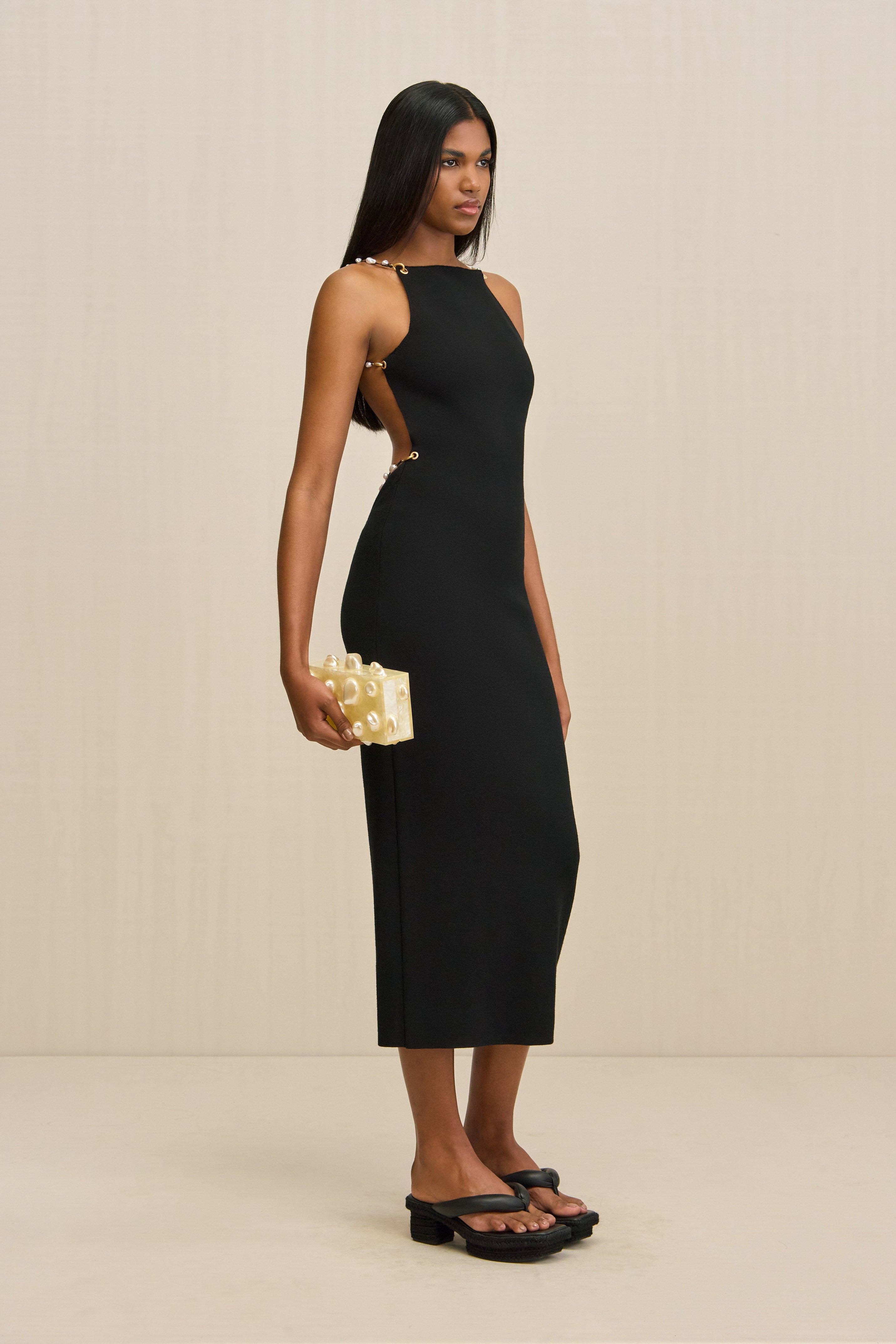 CASSI KNIT DRESS - BLACK