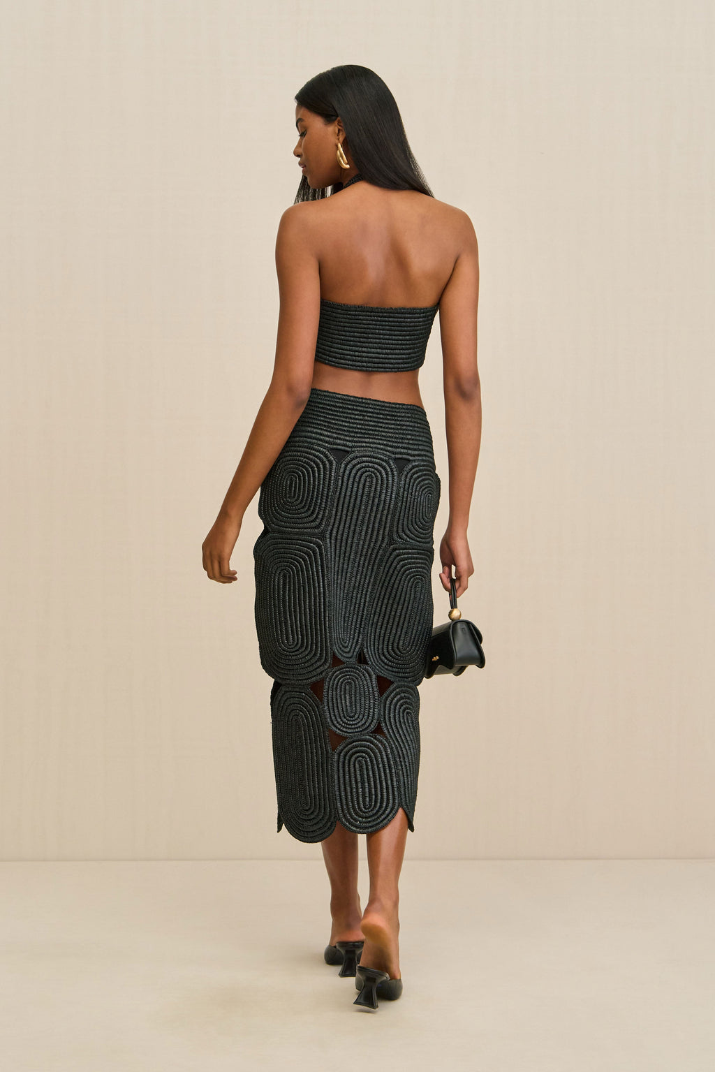 LEILA CROCHET DRESS - BLACK