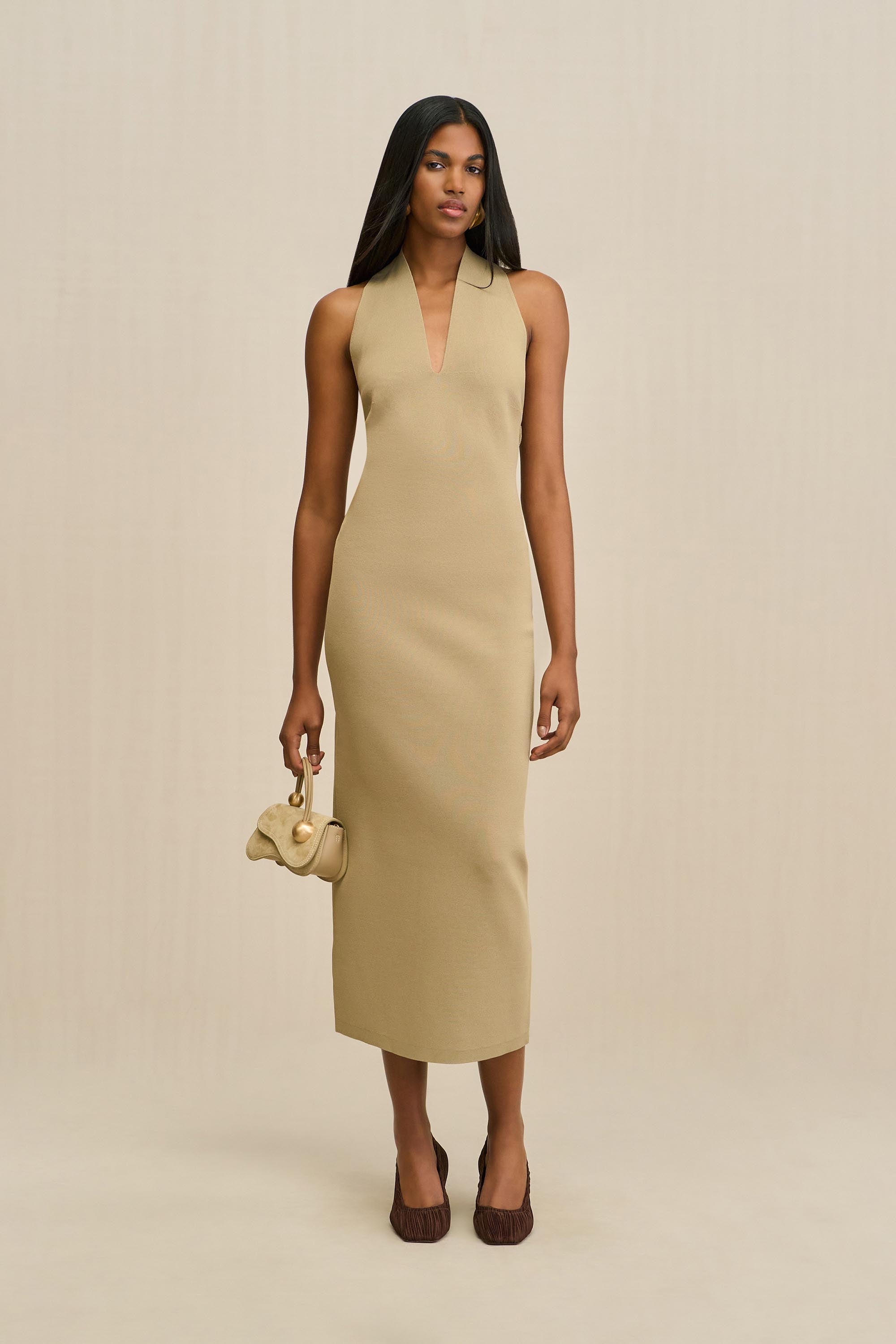 CAIA KNIT DRESS - NUTMEG