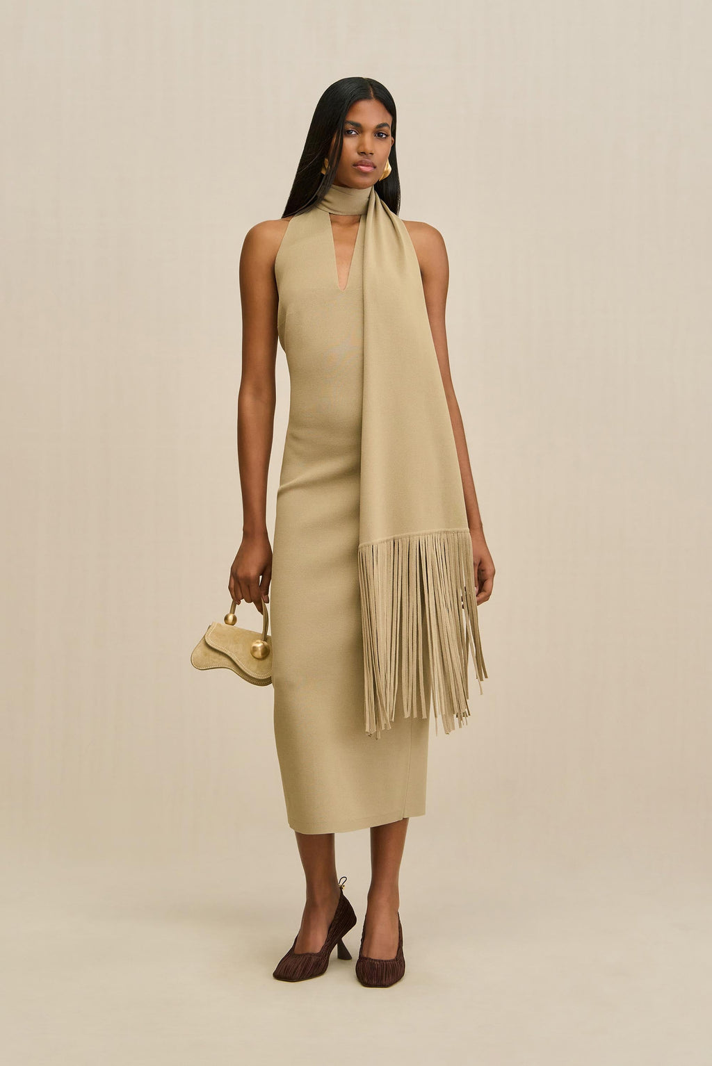 CAIA KNIT DRESS - NUTMEG