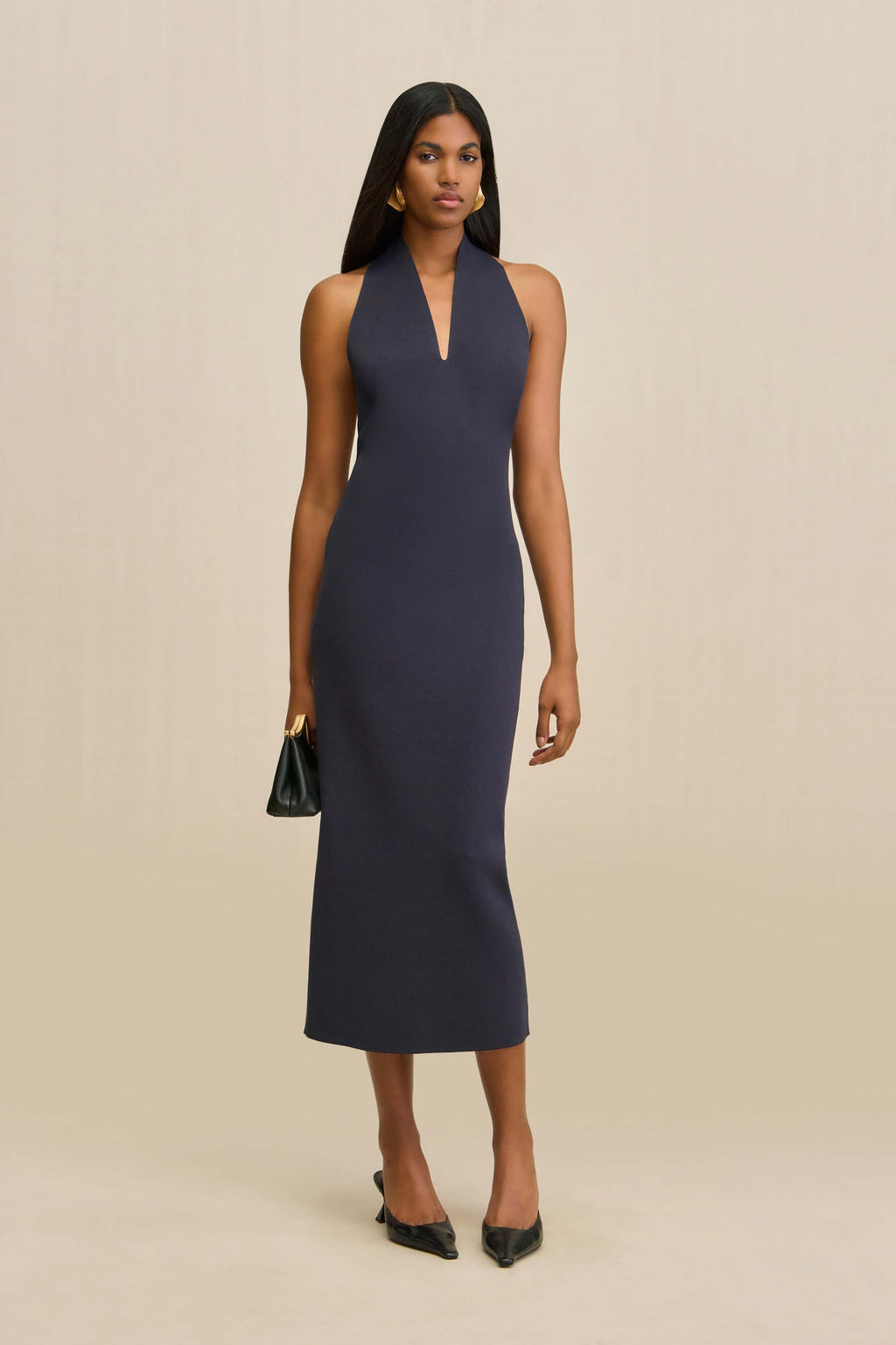 CAIA KNIT DRESS - DEEP LAKE