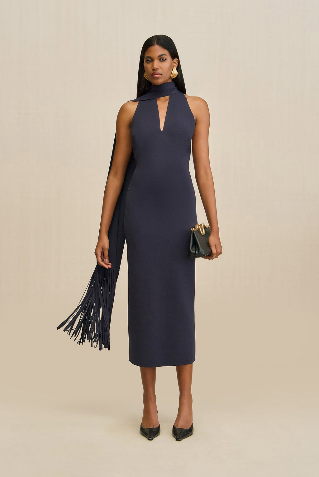 CAIA KNIT DRESS - DEEP LAKE