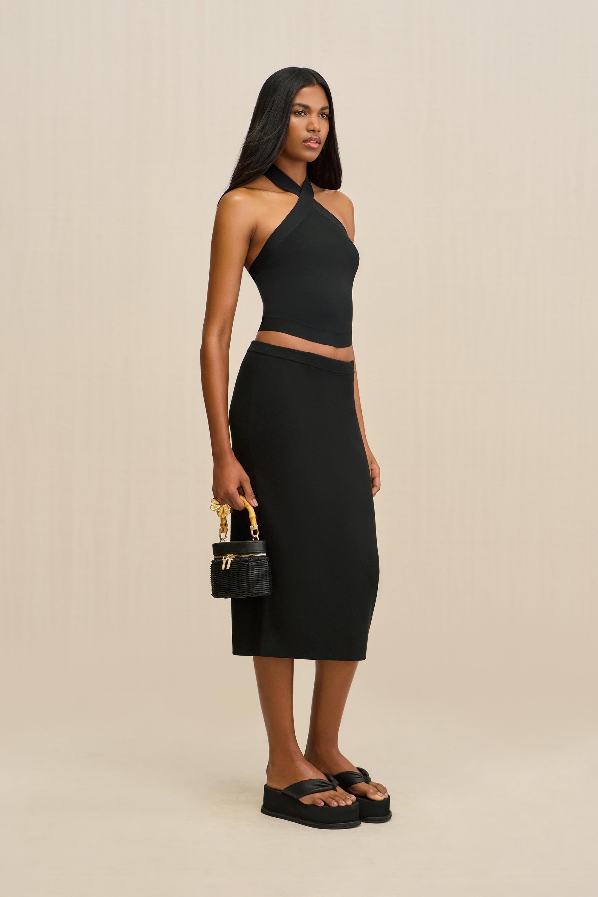 LOUISA KNIT TOP - BLACK