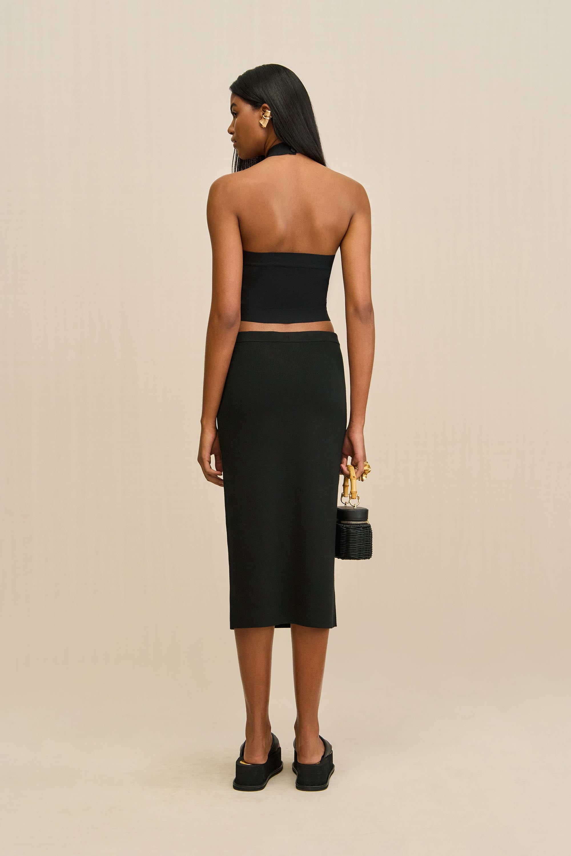 LOUISA KNIT TOP - BLACK