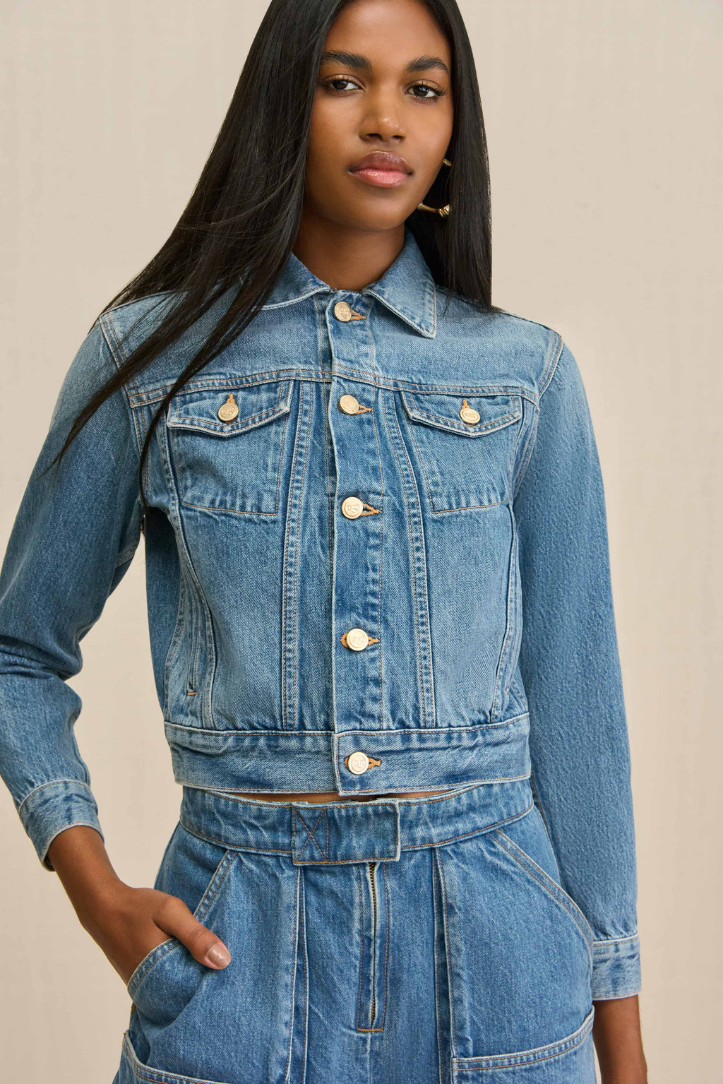 JAMILA JACKET - MEDIUM STONE WASH