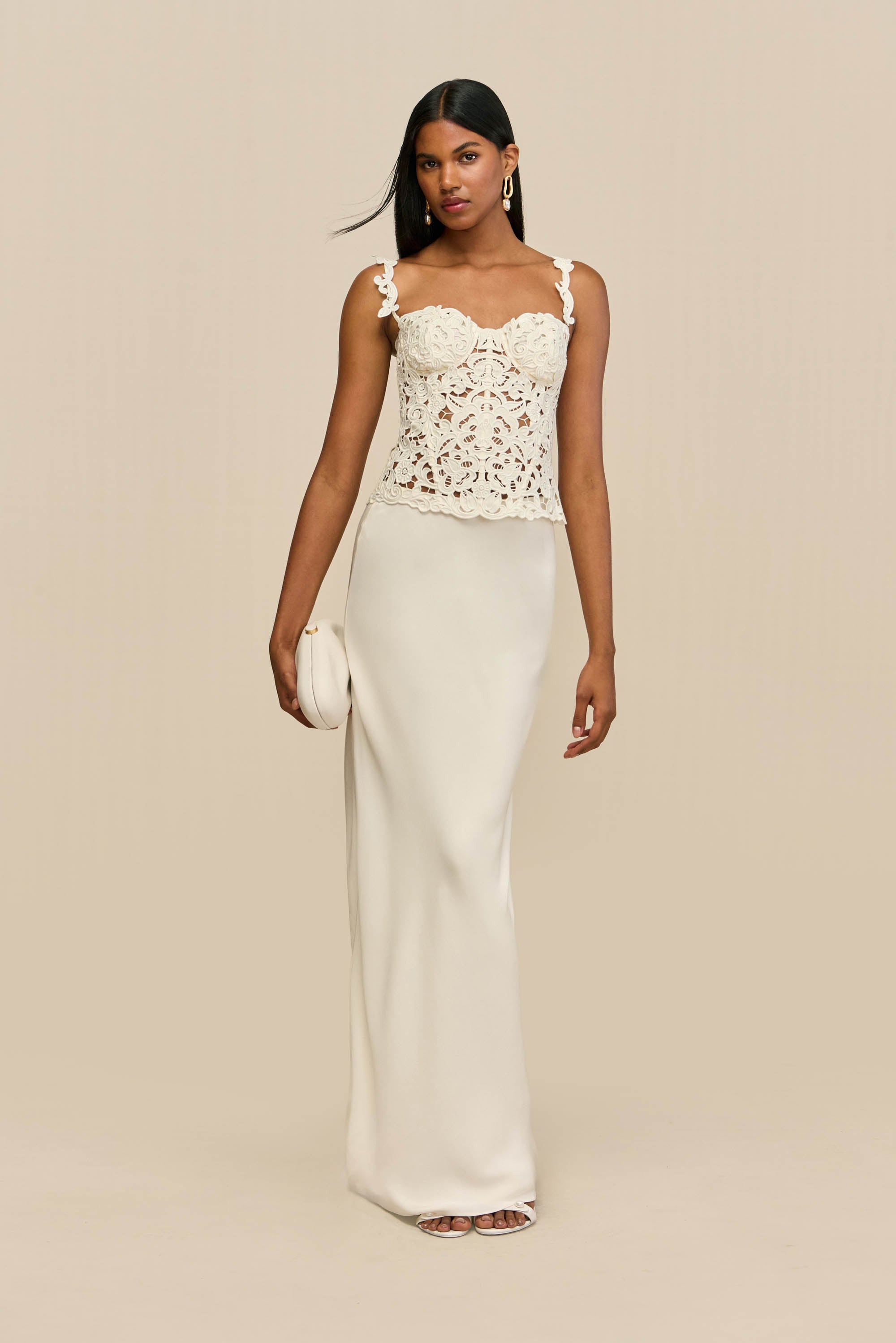 CHANTEL SKIRT - OFF WHITE CREPE