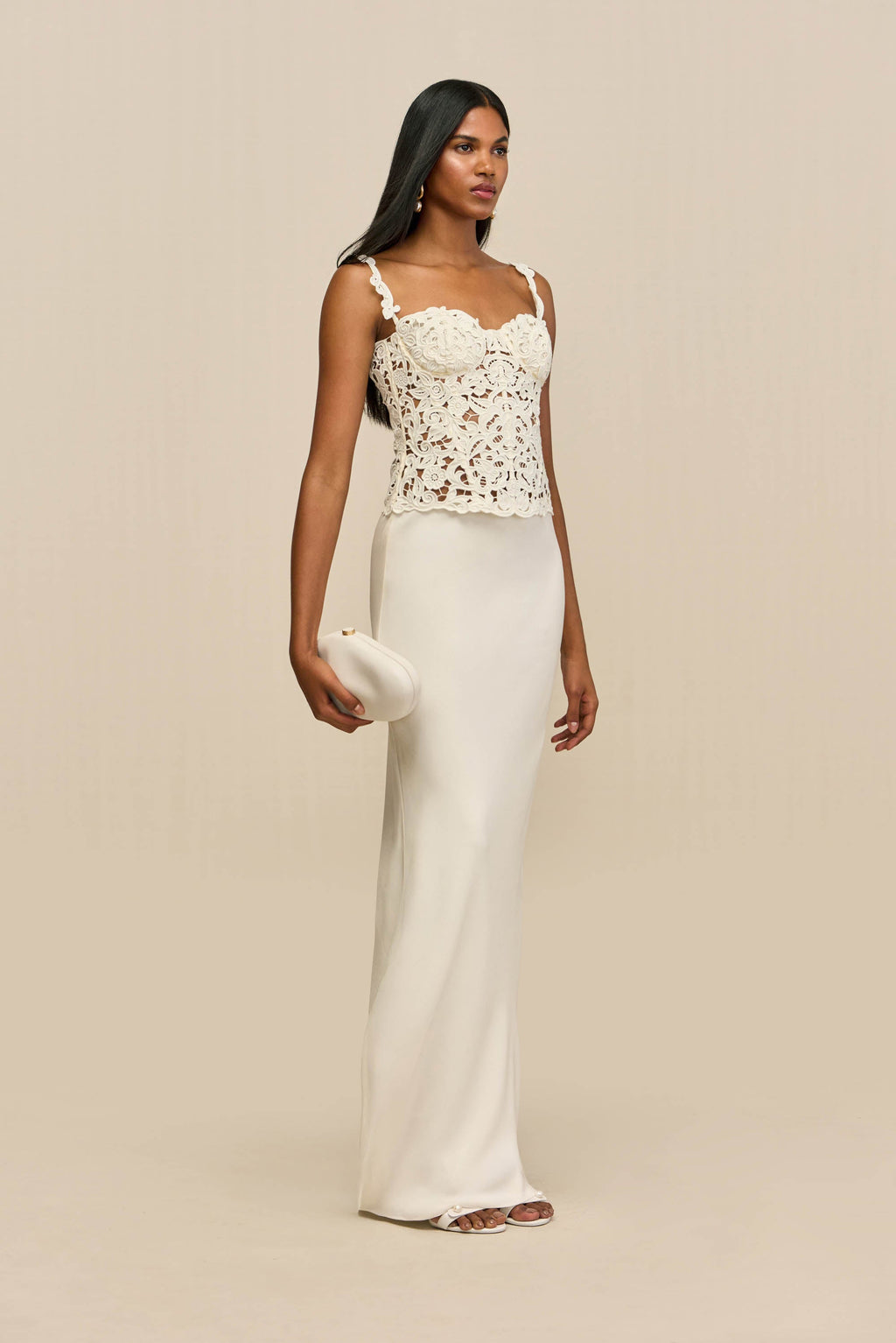 CHANTEL SKIRT - OFF WHITE CREPE