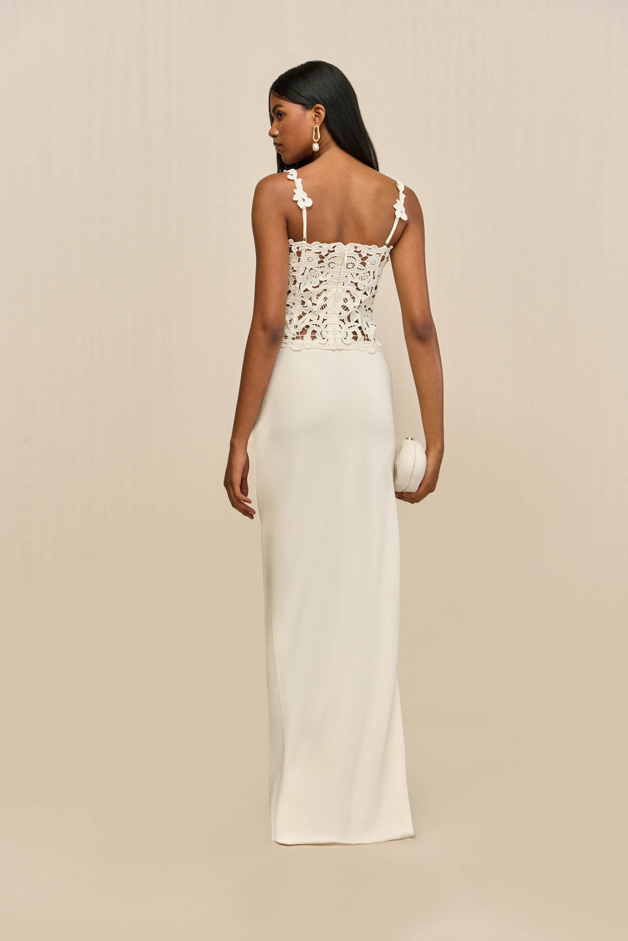 CHANTEL SKIRT - OFF WHITE CREPE