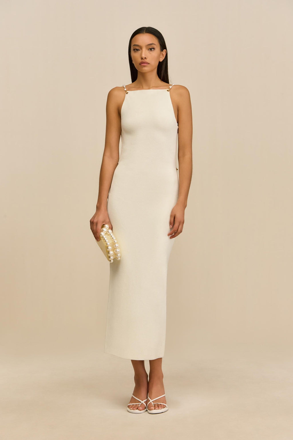 CASSI KNIT DRESS - OFF WHITE