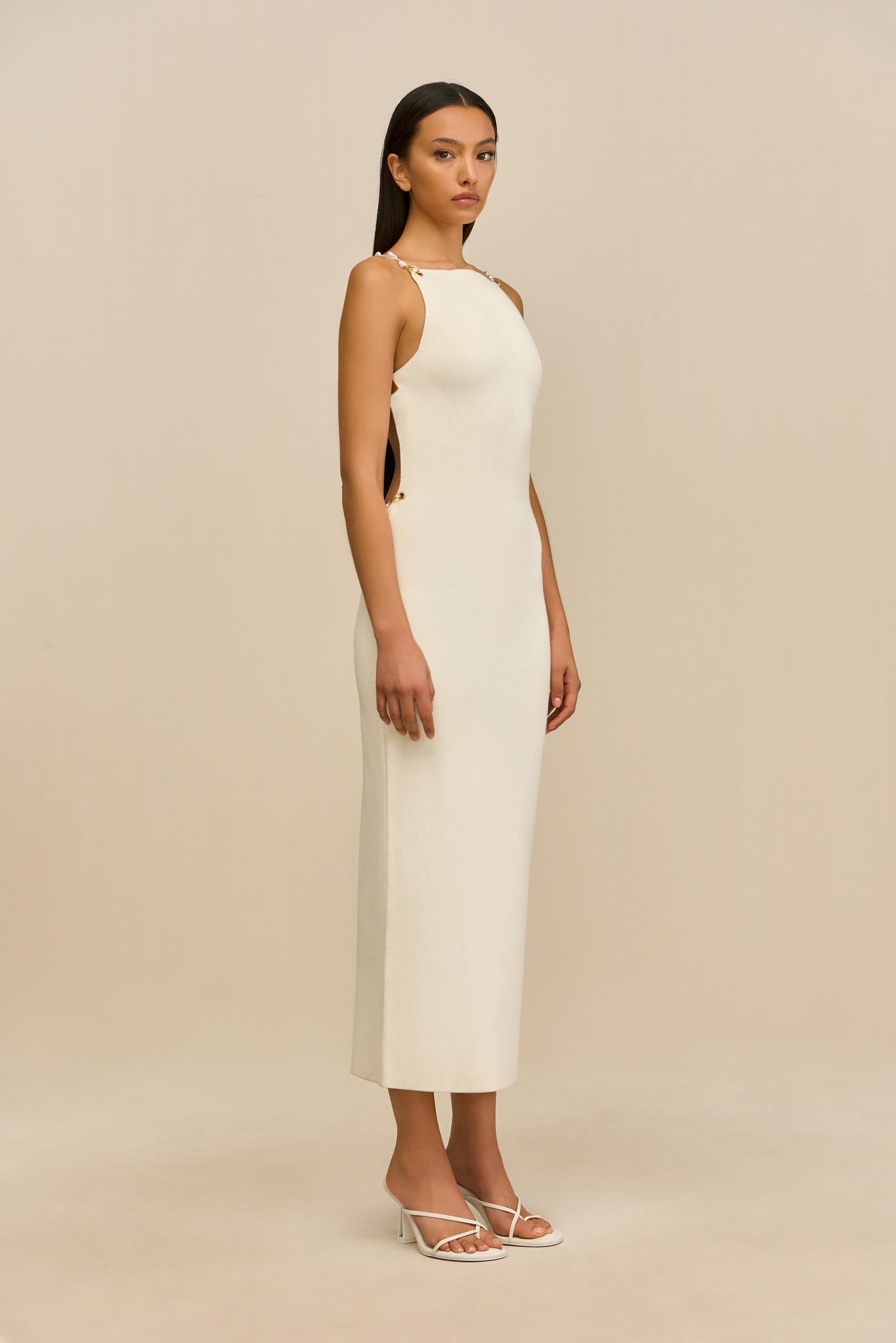 CASSI KNIT DRESS - OFF WHITE