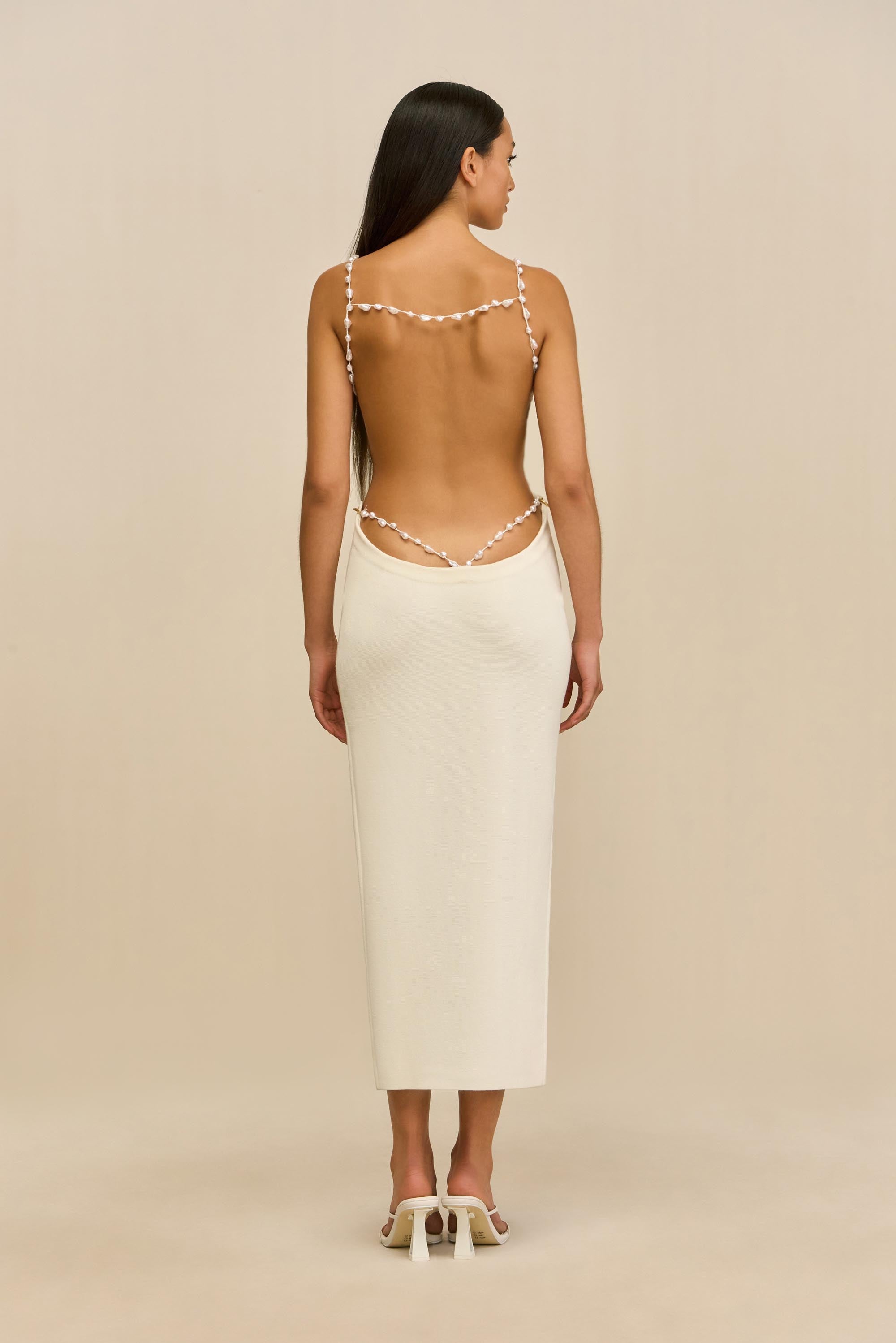 CASSI KNIT DRESS - OFF WHITE