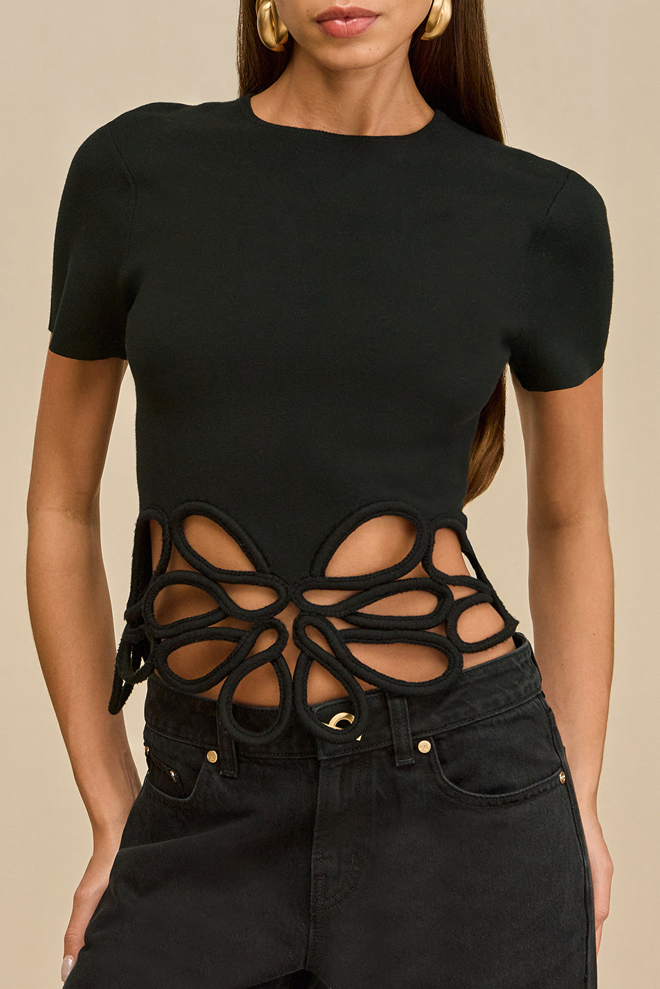 ERES KNIT TOP - BLACK