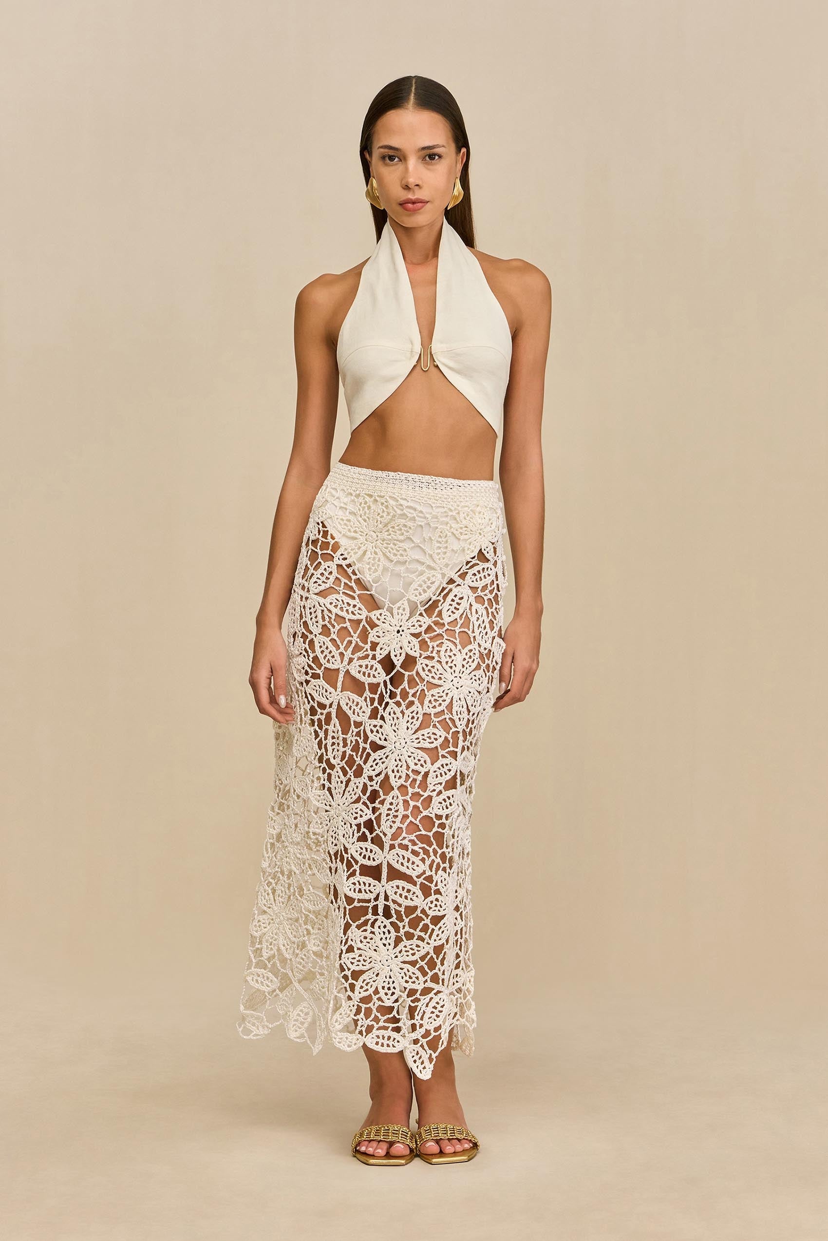 AMINA CROCHET SKIRT - WHITE