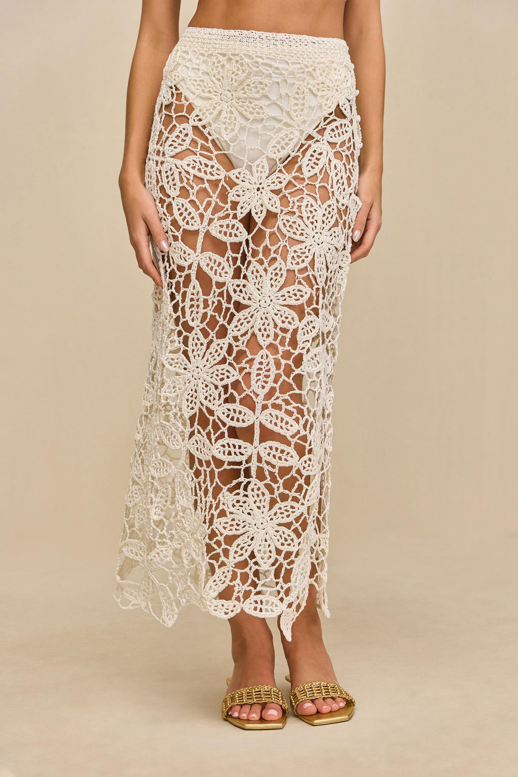 AMINA CROCHET SKIRT - WHITE