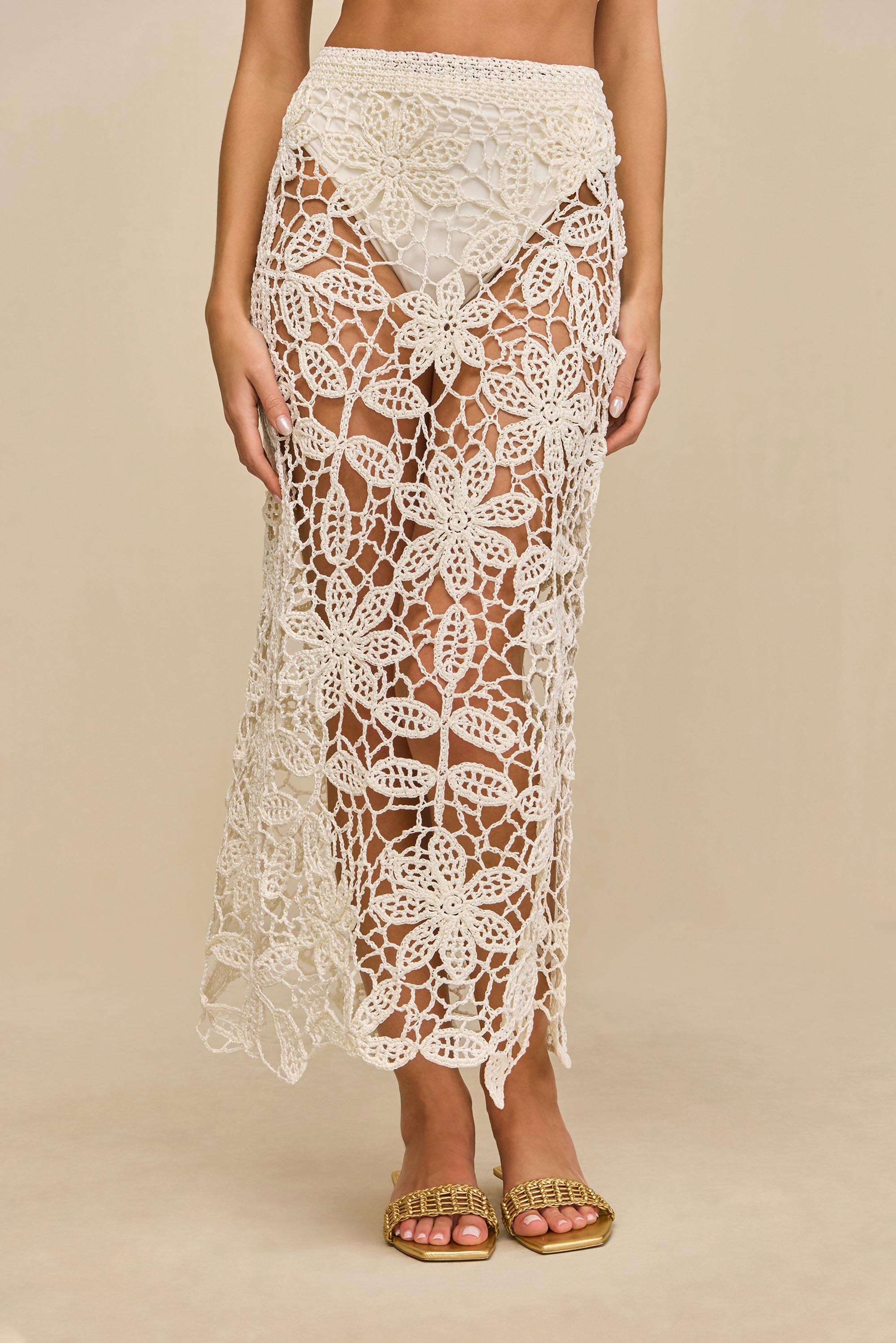 AMINA CROCHET SKIRT - WHITE