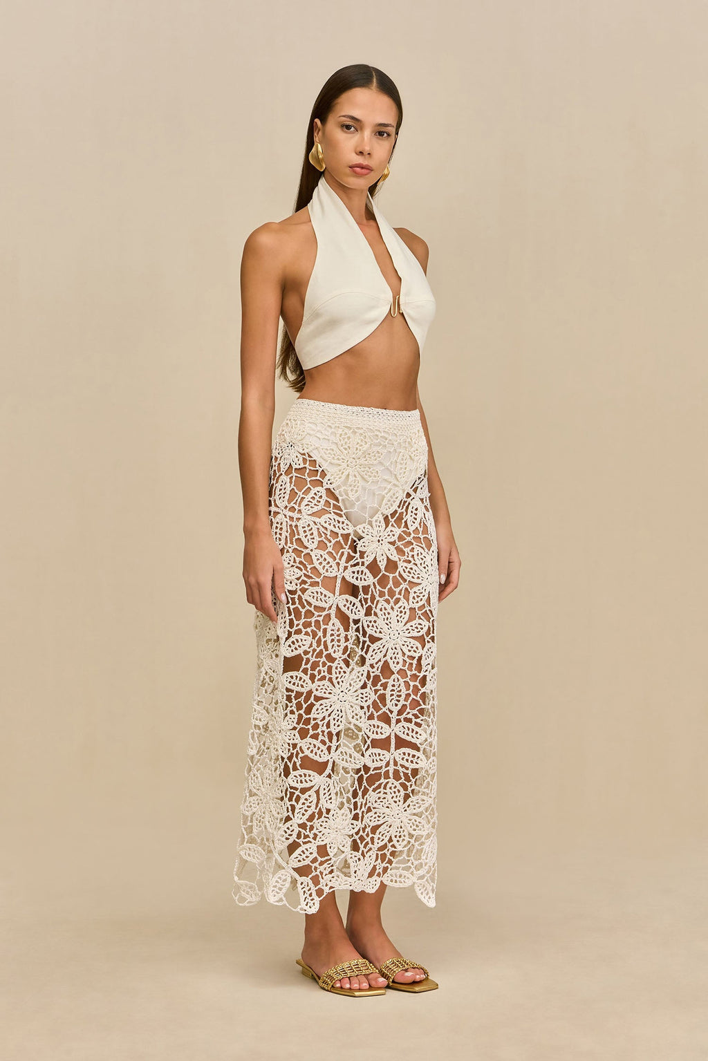 AMINA CROCHET SKIRT - WHITE