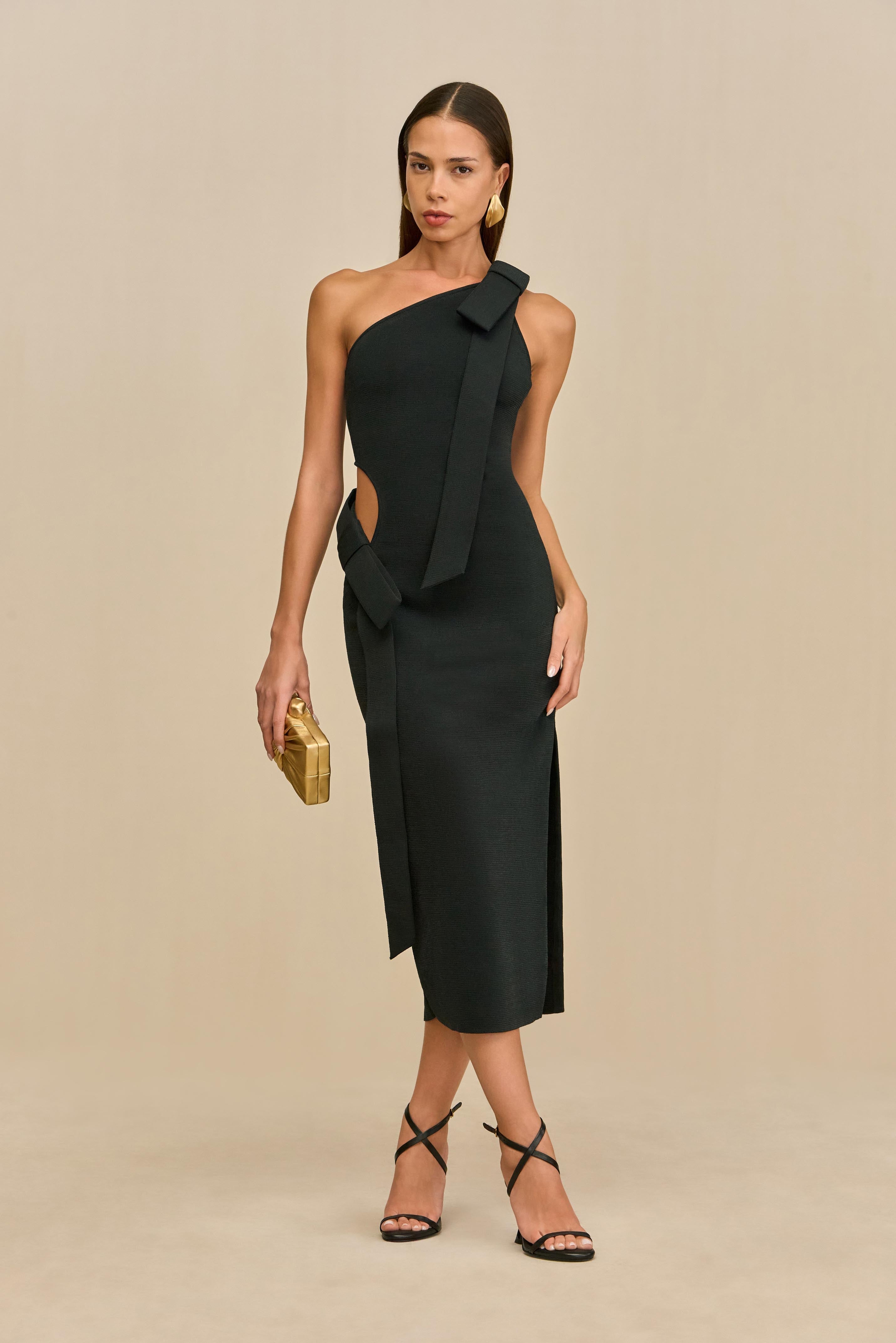 BLENDA KNIT DRESS - BLACK