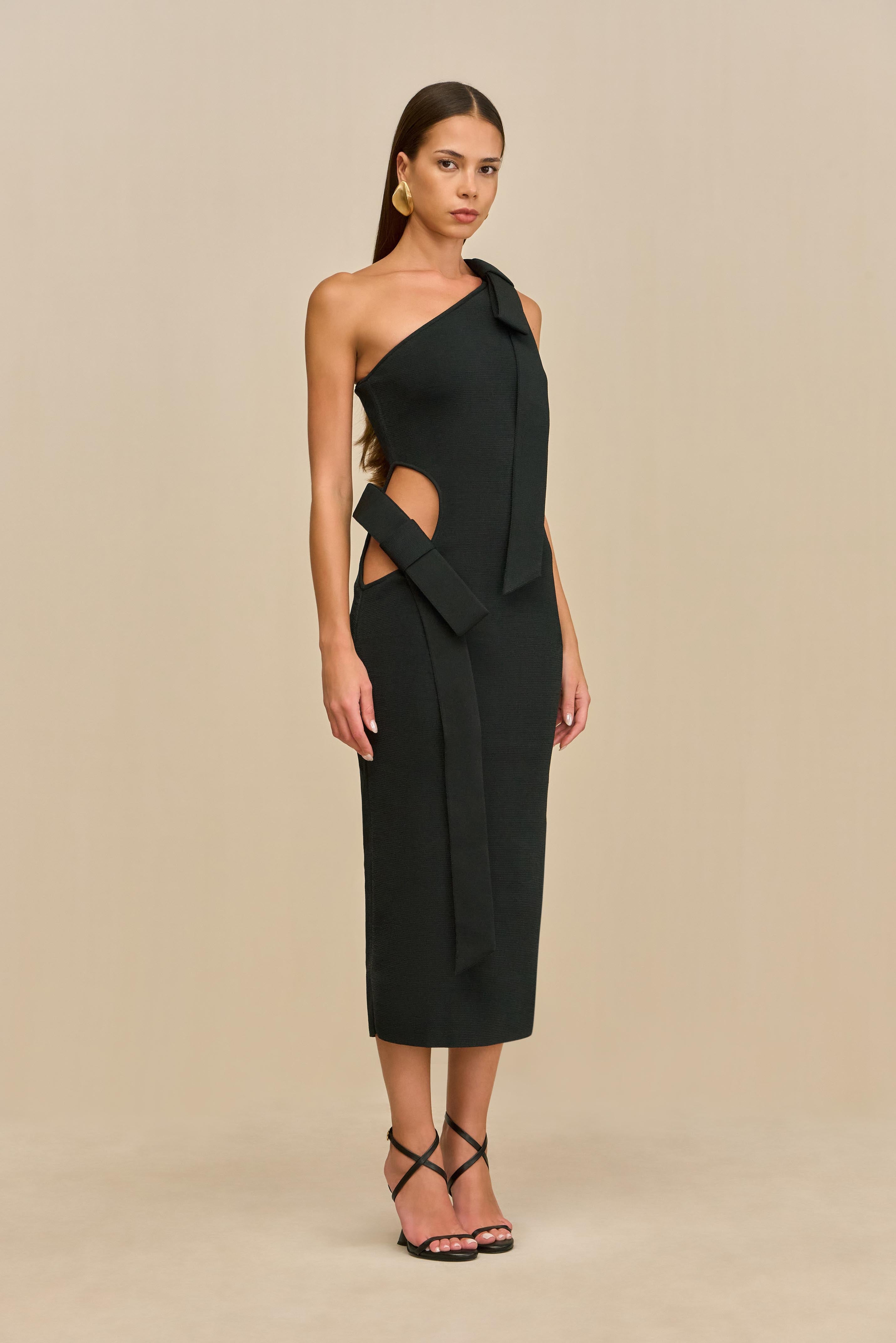 BLENDA KNIT DRESS - BLACK