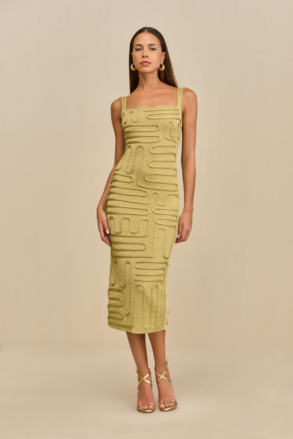 KYMIA KNIT DRESS - GOLD