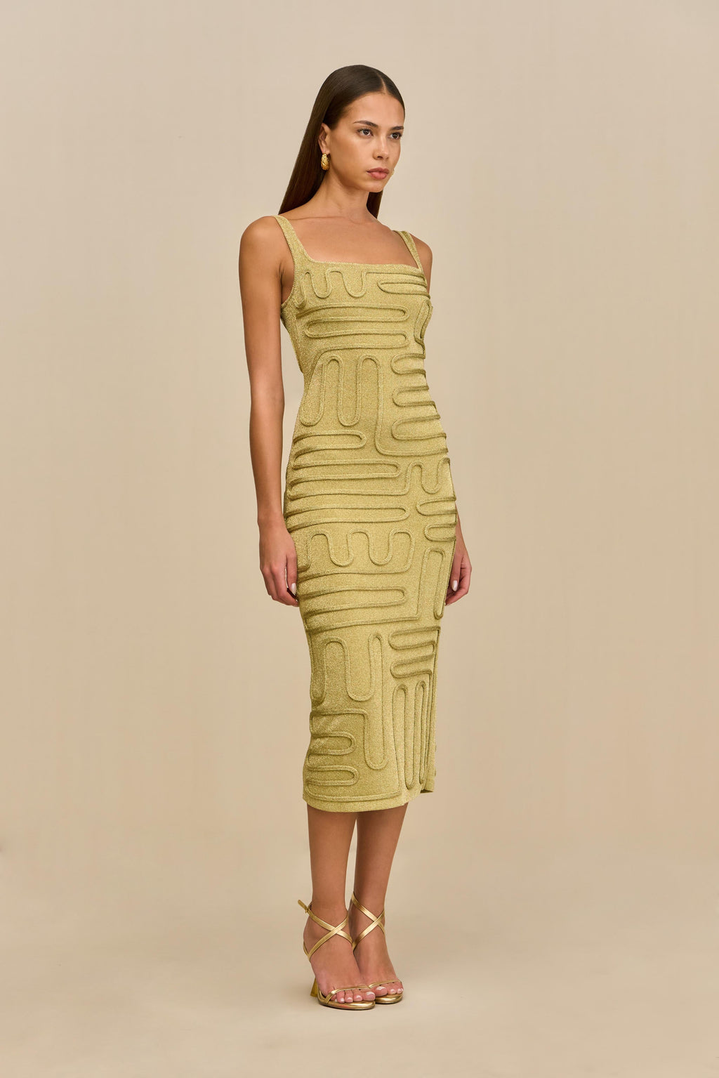 KYMIA KNIT DRESS - GOLD